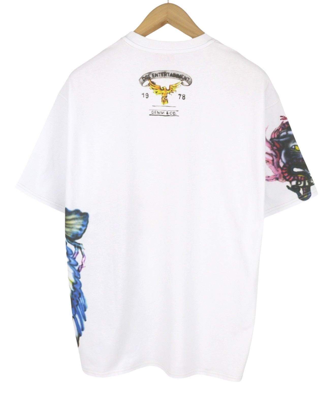 Diesel T-boxt-q14 Men T-shirtwhite Patterned Cotton Tricot Short Sleeve