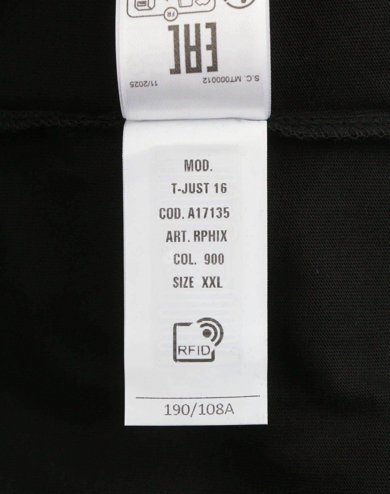 Diesel T-just 16 Men T-shirt 2xl Black Cotton Tricot Crew Neck Short Sleeve