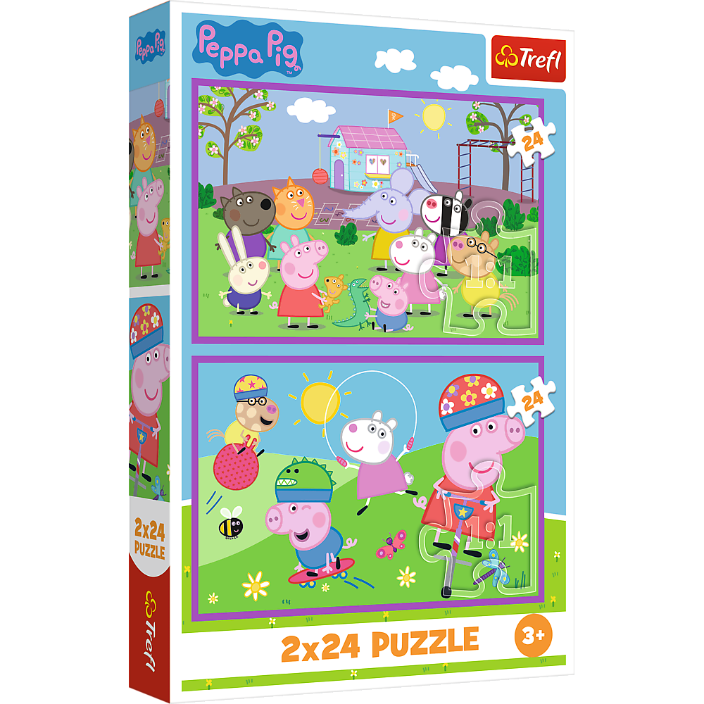 Puzzle - 2x24 - Peppa On The Playground - Peppa Pig 34435