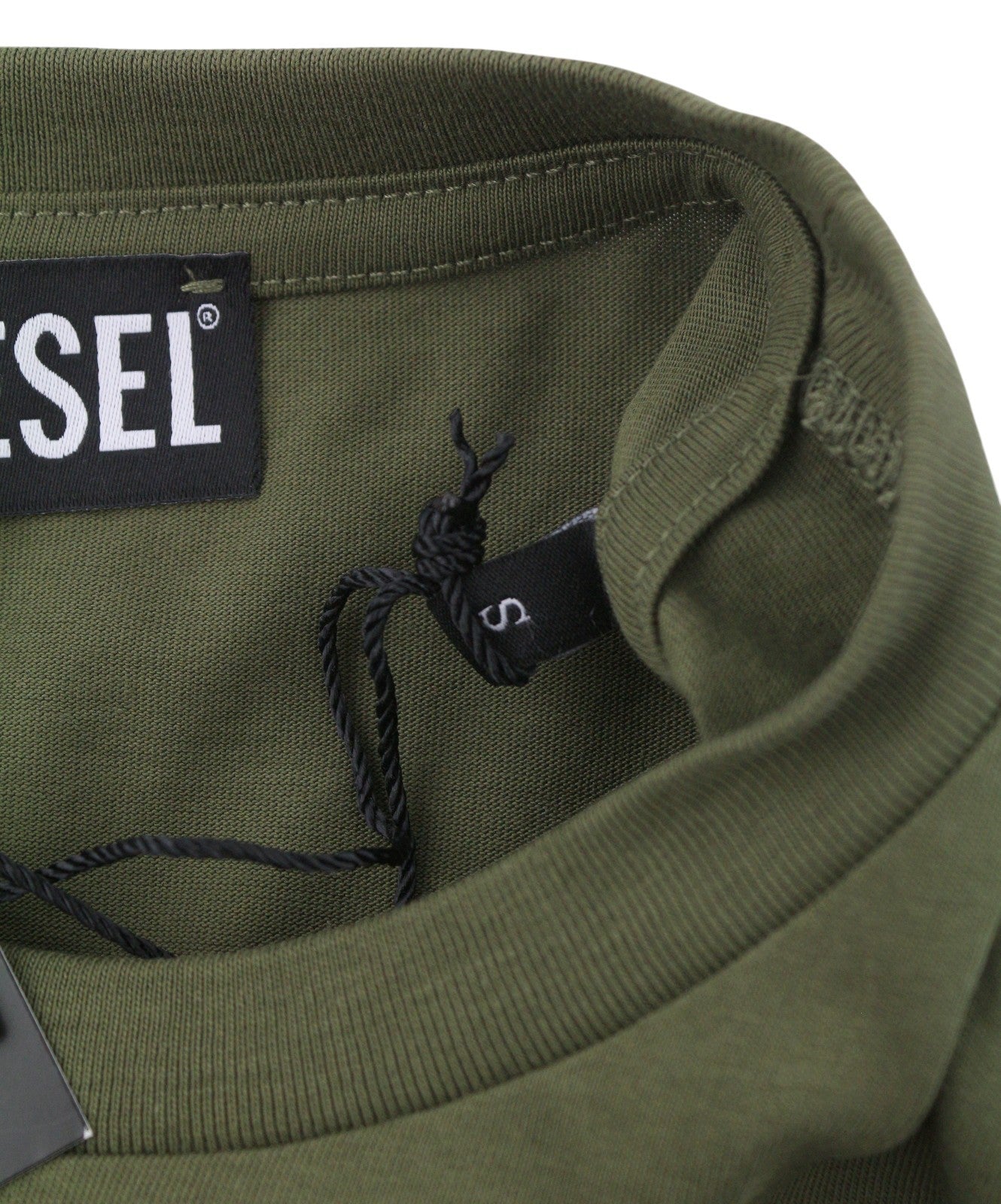 Diesel T-diego New D Logo Men T-shirtkhaki Green Cotton Tricot Short Sleeve