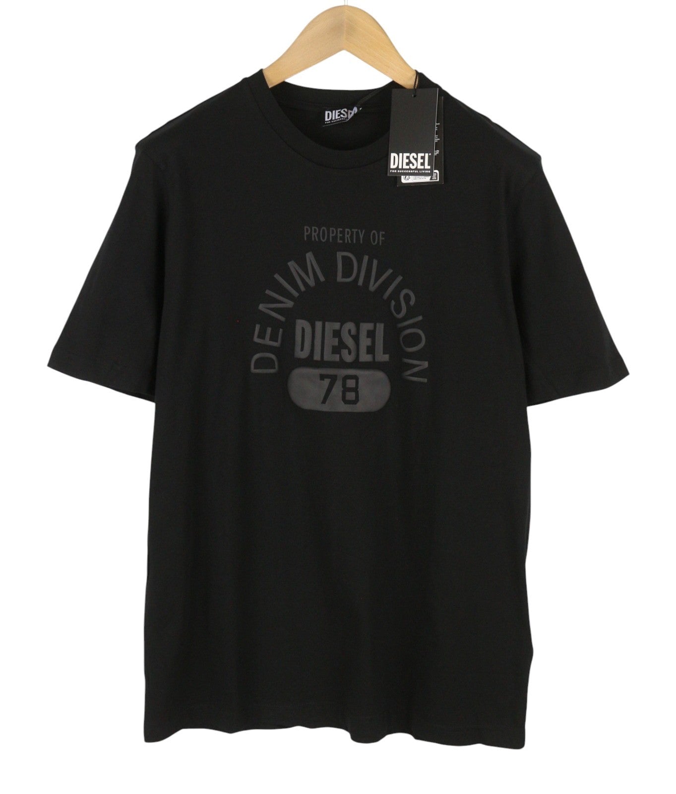 Diesel T-just-e17-out Men T-shirtblack Cotton Tricot Crew Neck Short Sleeve