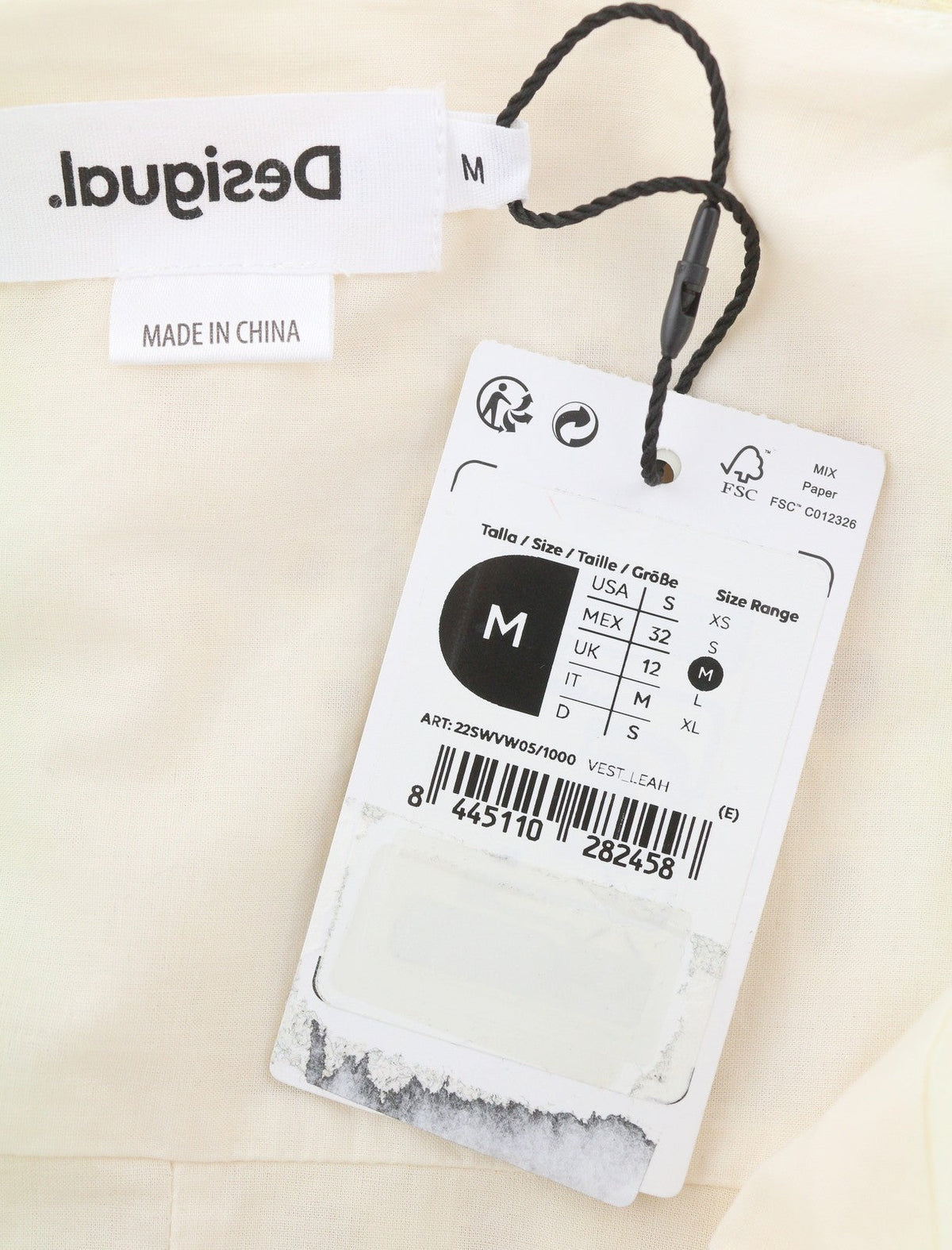 Desigual Vest Leah Kvinder Dressoff Hvid Glitter Pailletter Ærmeløs Midi