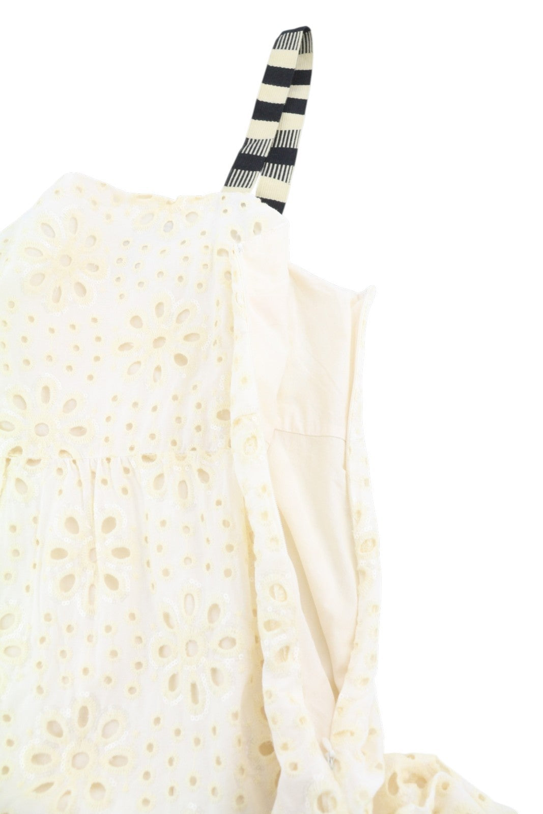 Desigual Vest Leah Kvinder Dressoff Hvid Glitter Pailletter Ærmeløs Midi