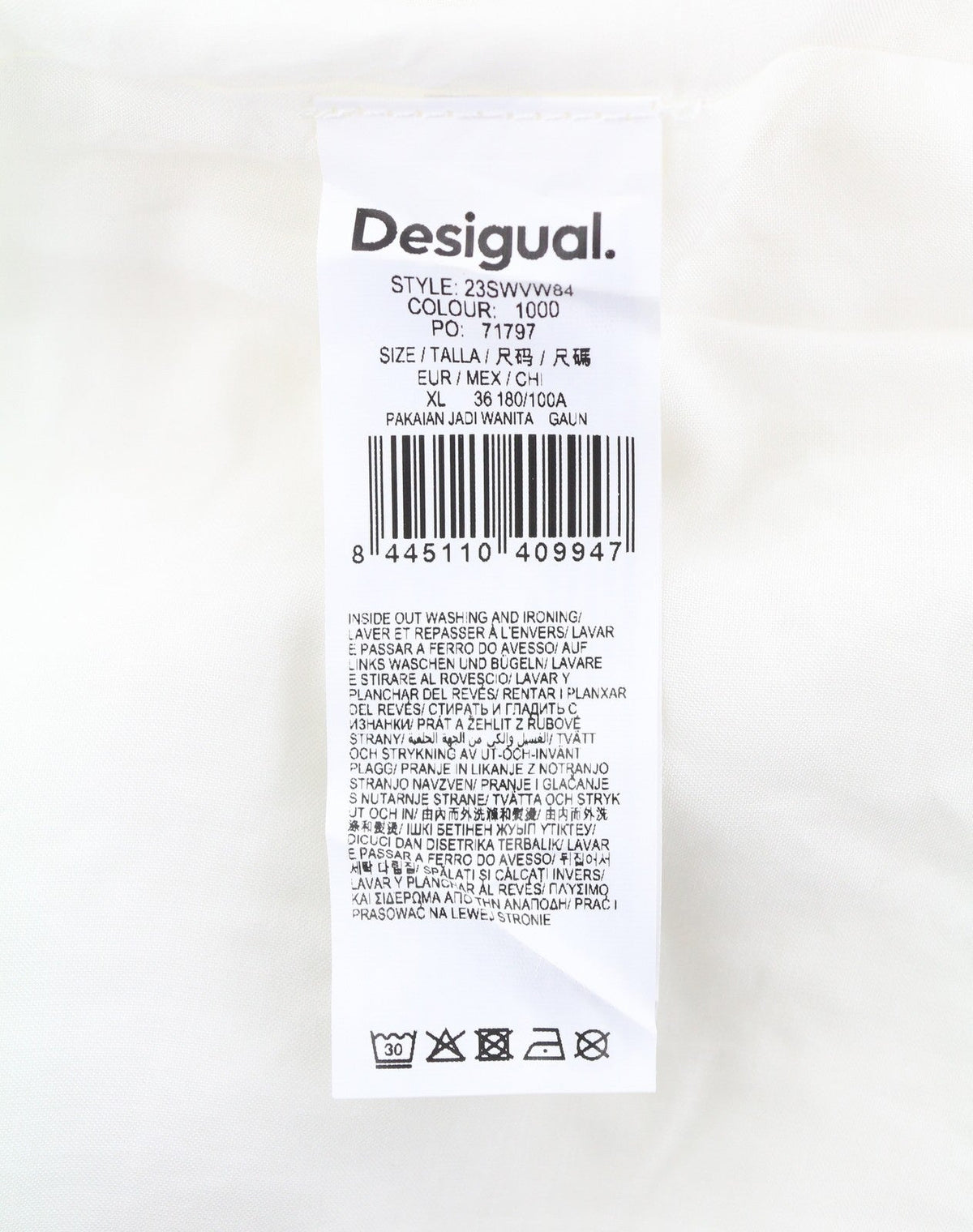 Desigual Vest Lourdes Dames Dressoff Wit Getextureerde Mouwloze Midi