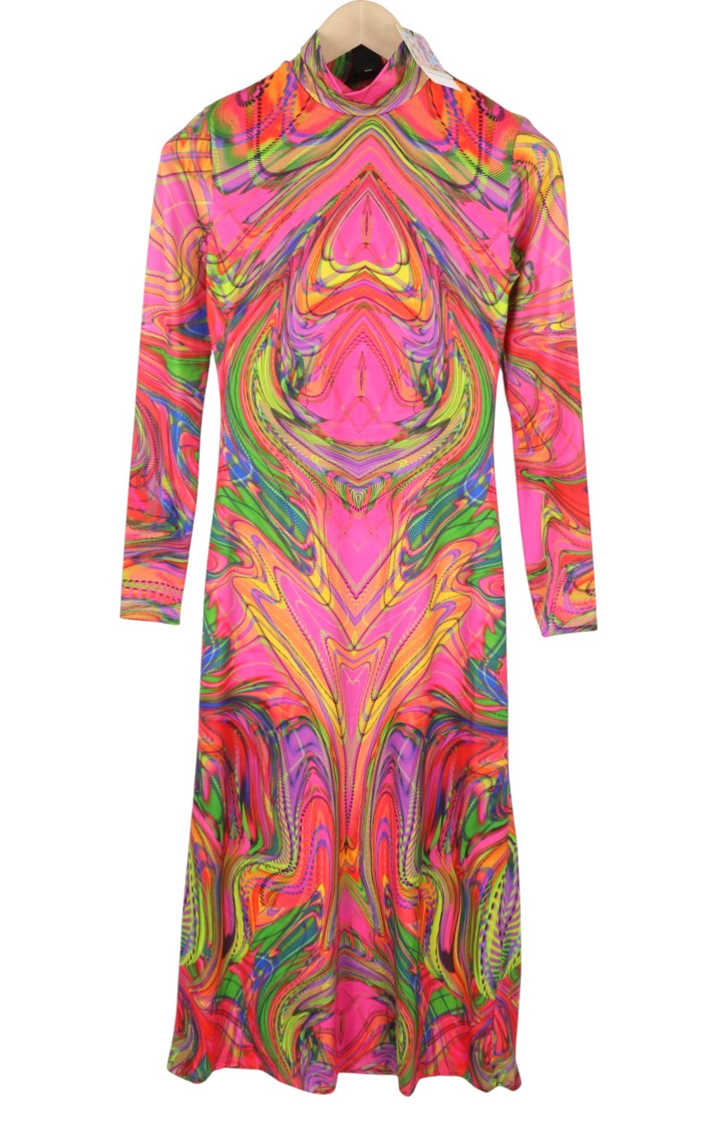Desigual Heather Femme Robemulticolore Impression Numérique Manches Longues Midi
