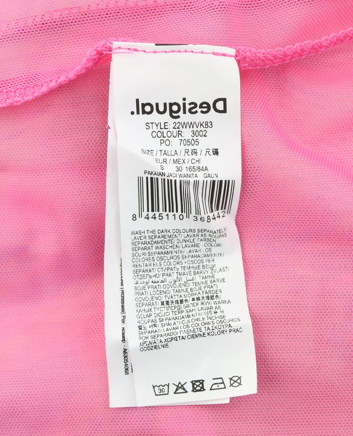 Desigual Heather Femme Robemulticolore Impression Numérique Manches Longues Midi