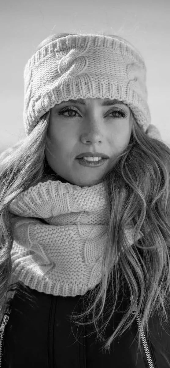 Tiara de inverno feminina com suporte térmico Alta Preto