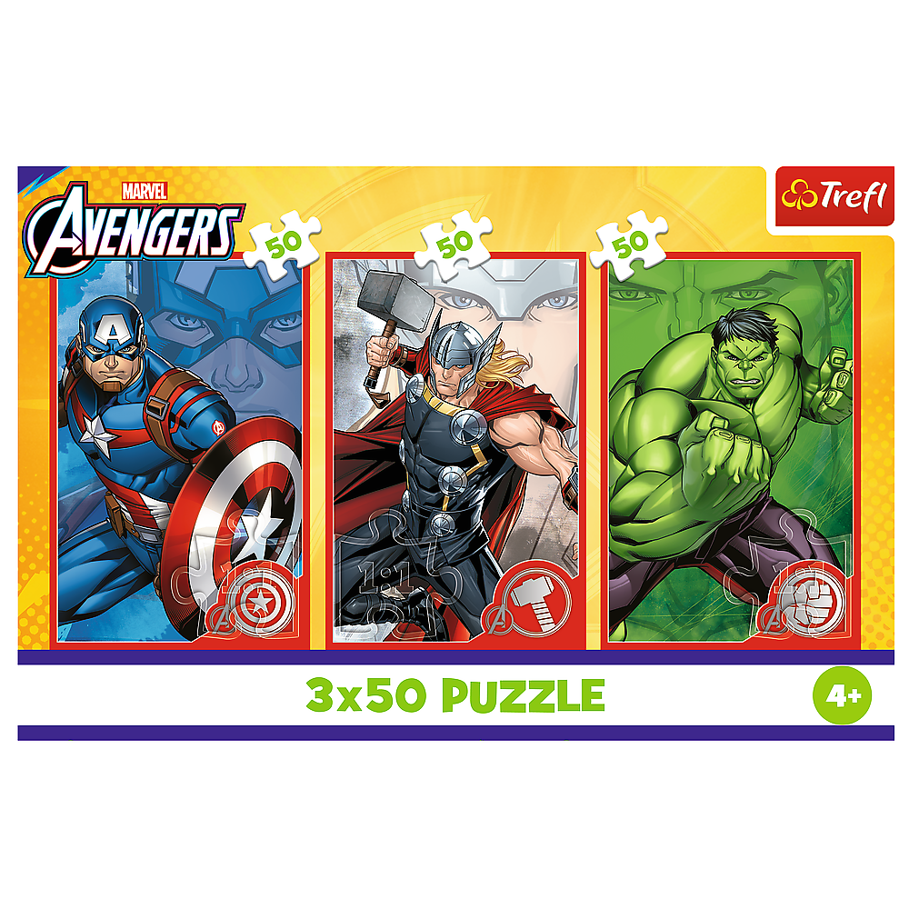 Puzzle - 3x50 - Your Hero / Disney Marvel The Avengers Trefl 34891