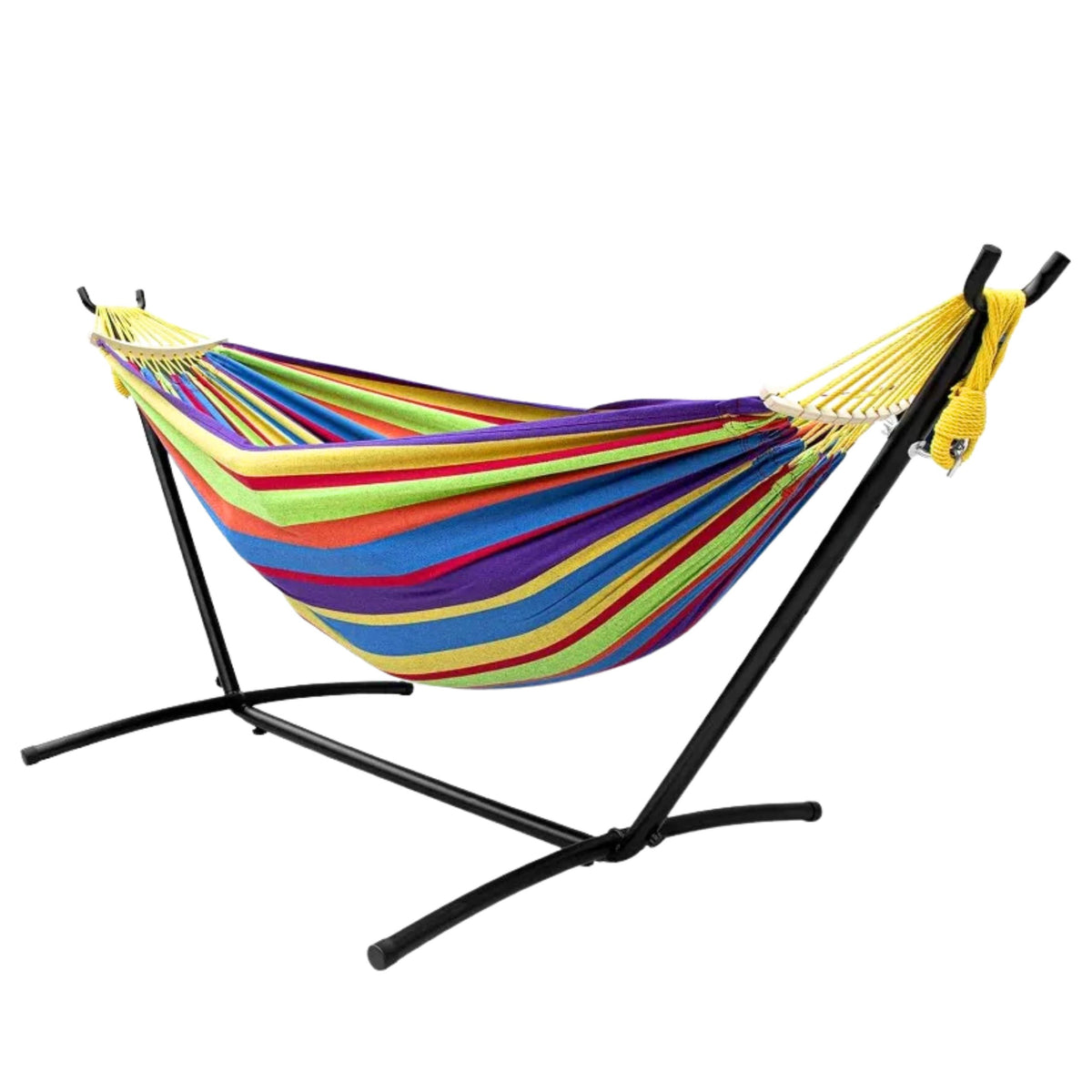 Garden Hammock With Frame For Two People Colorful 200x120