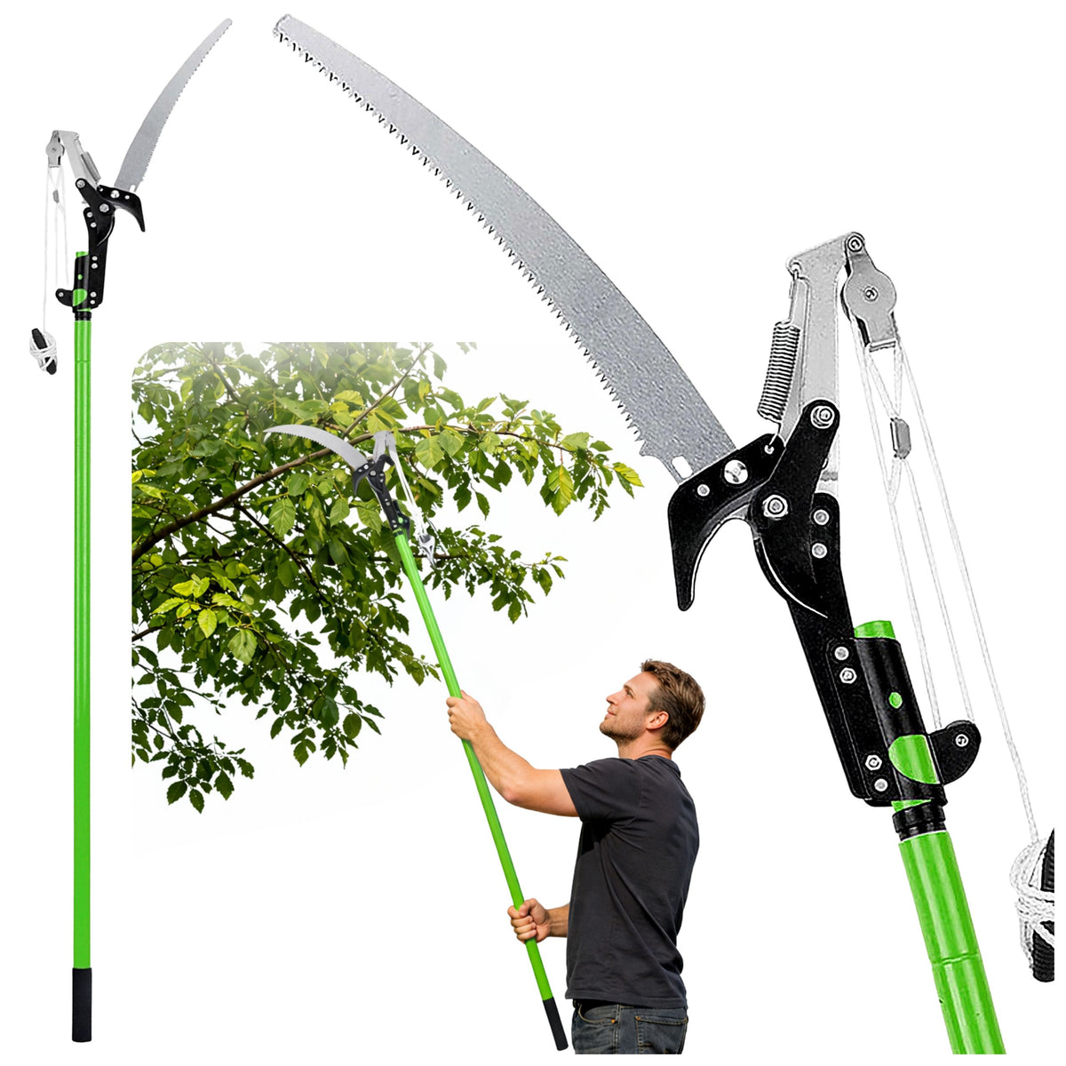 Fiaradh Teileascópach Brainse Prúnairí Chonaic 2in1 Ar Pholla 125-240 Cm