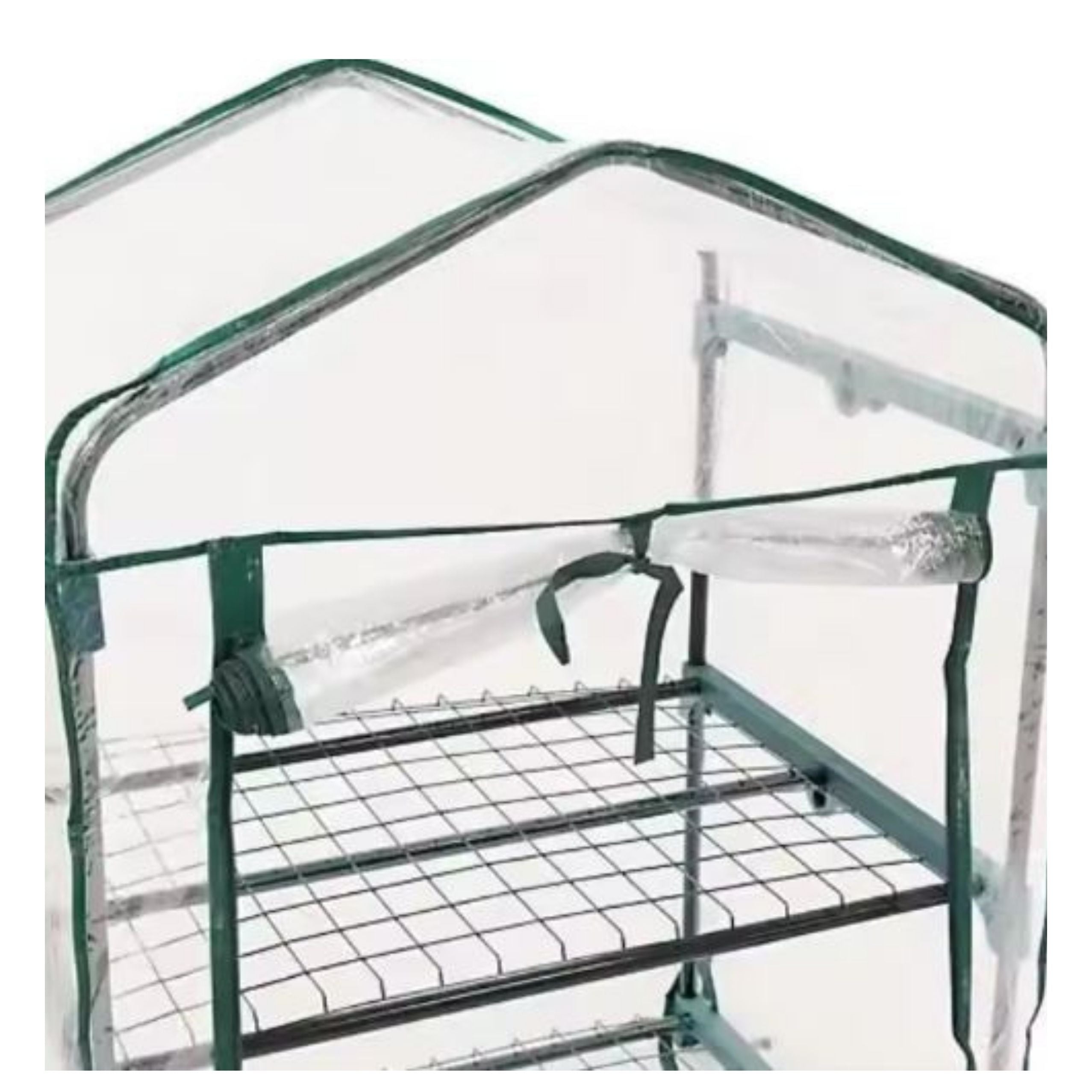 Mini Greenhouse Balcony Garden 4 Metal Shelves Pvc Foil 69 X 49 X 157cm