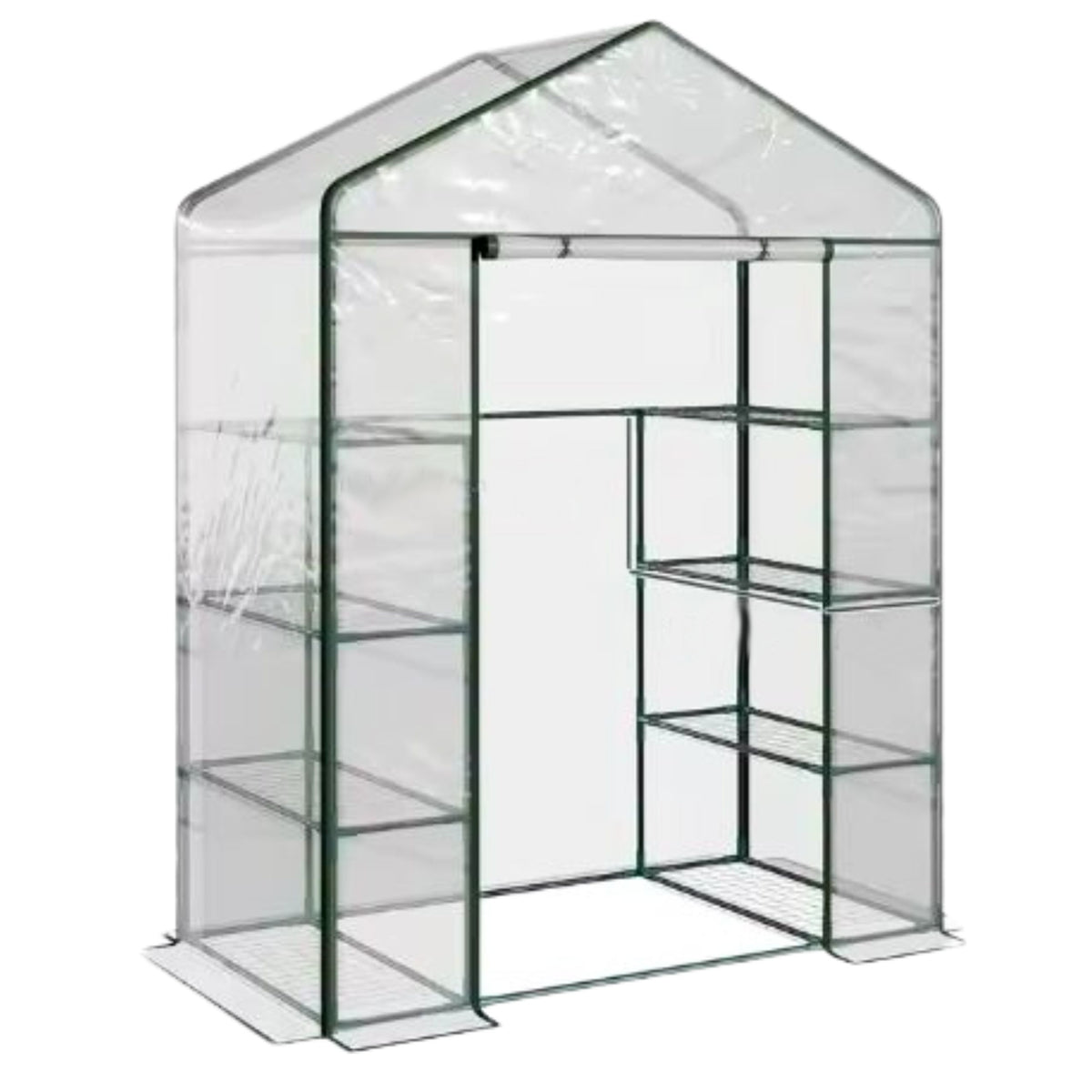 Mini Balcony Garden Greenhouse 4 Metal Shelves Pvc Foil 195 X 143 X 73cm