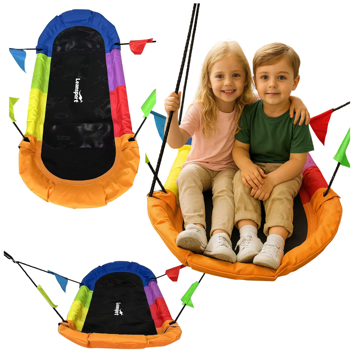 Garden Swing Stork's Nest Rektangulär Färgglad 167 X 75cm