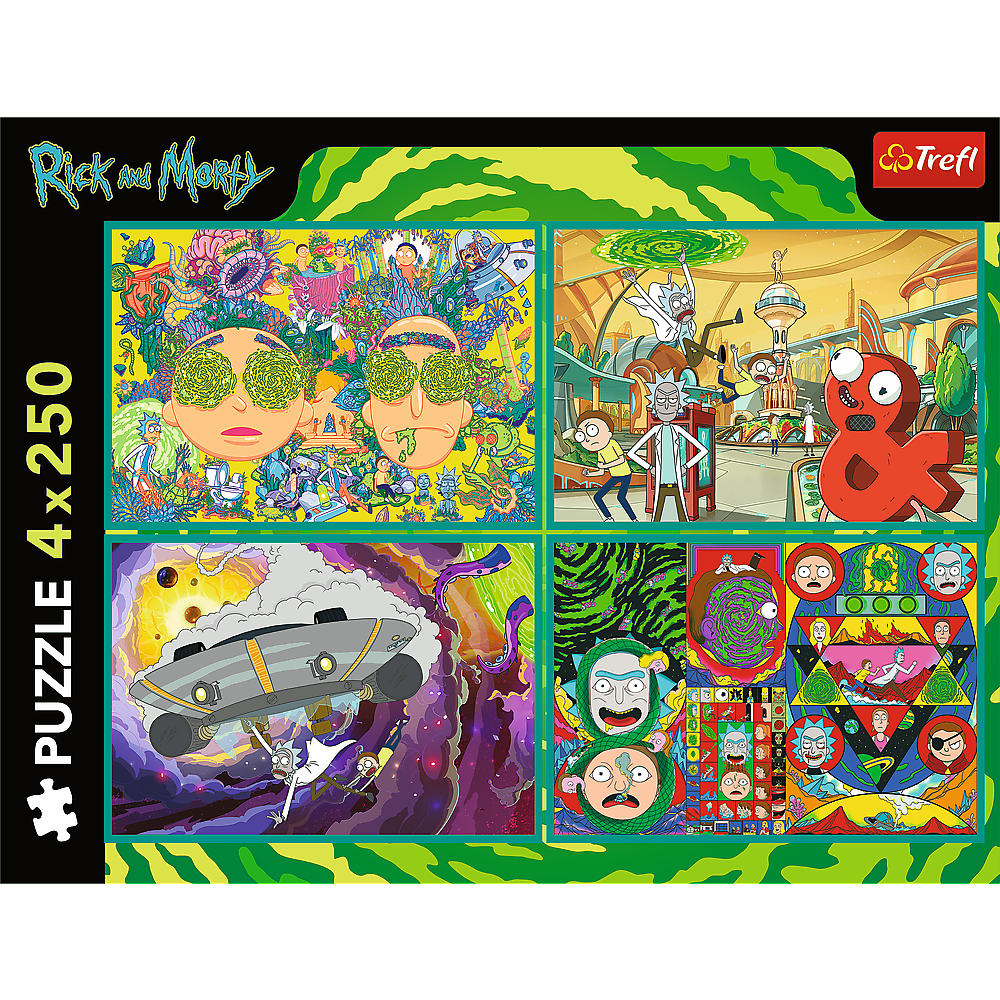 Puzzle - 4x250 - The Crazy World Of Rick And Morty - Warner Rick And Morty Trefl 13338