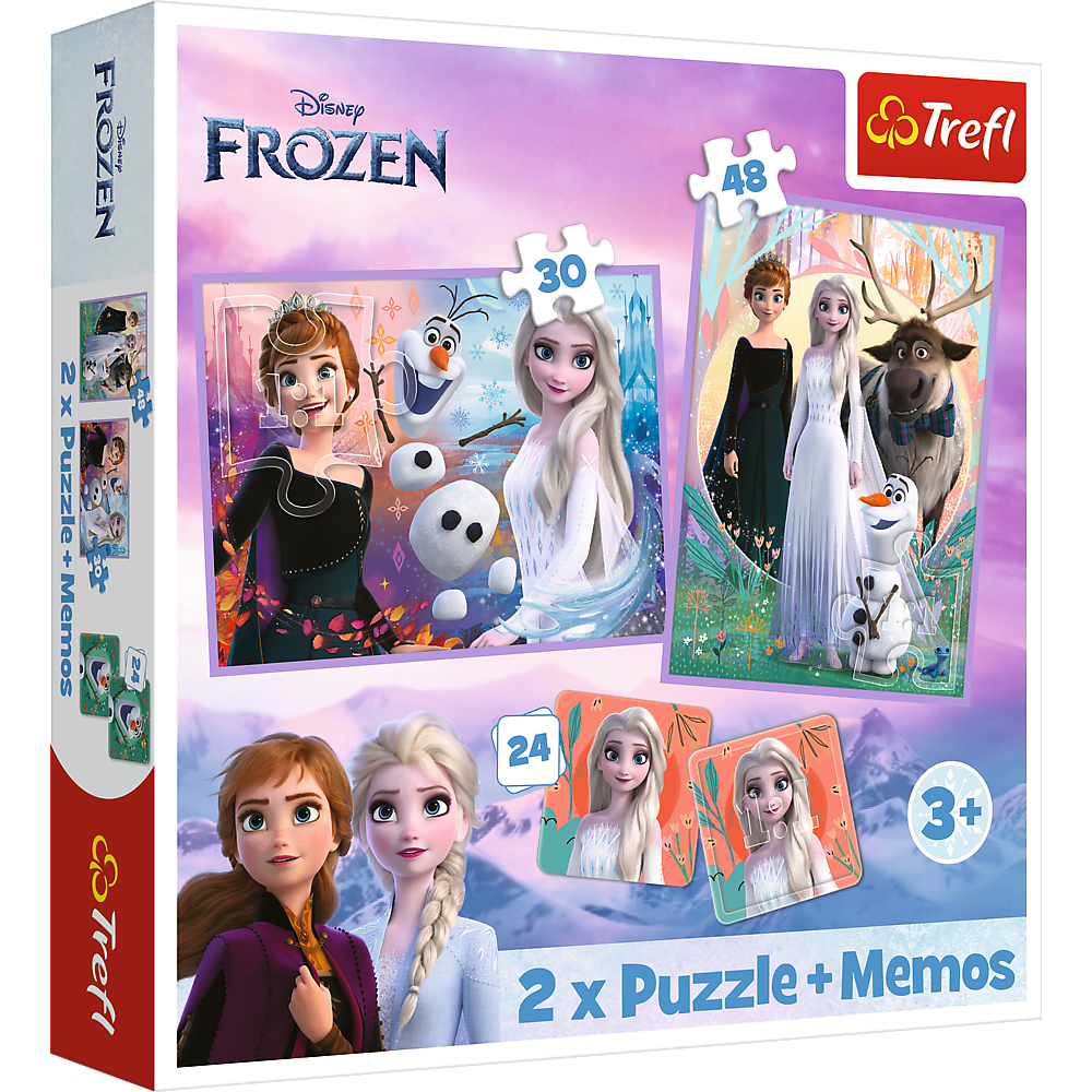 Puzzle - 2in1+memos Princesses In Their Land - Disney Frozen 2 93335