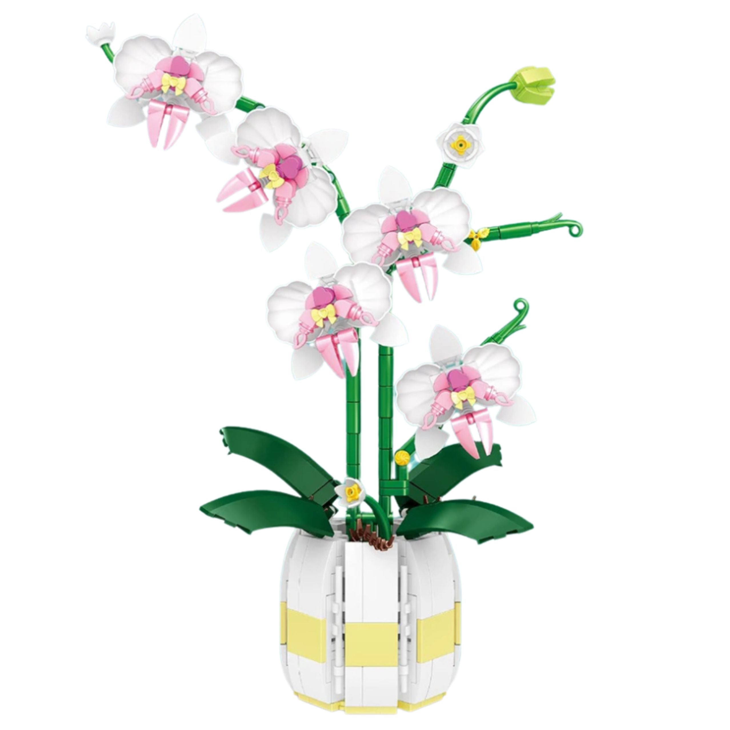 Orchid Construction Blocks Orchid In A Pot Pink And White 616 Pcs.