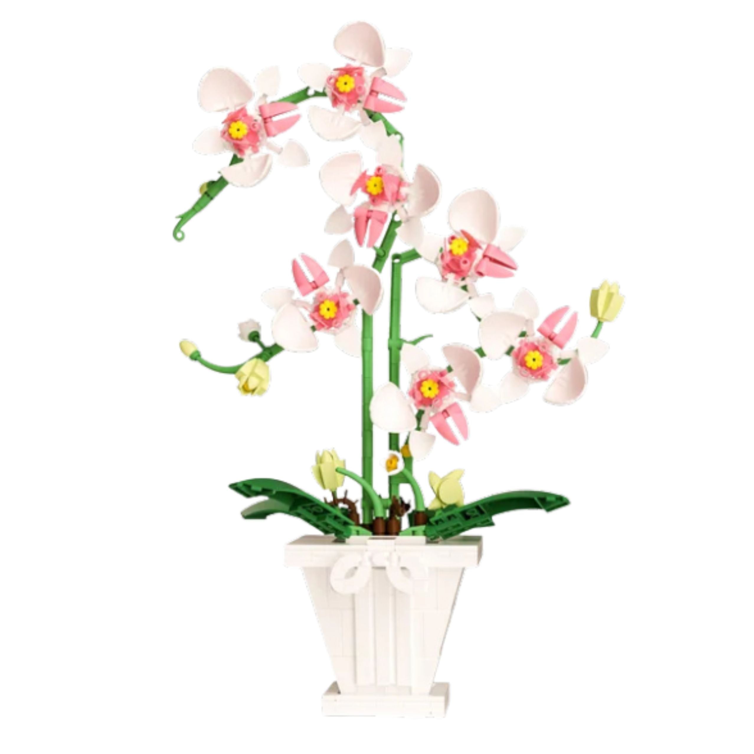 Orchid Construction Blocks Orchid In A Pot Pink And White 718 Pcs.