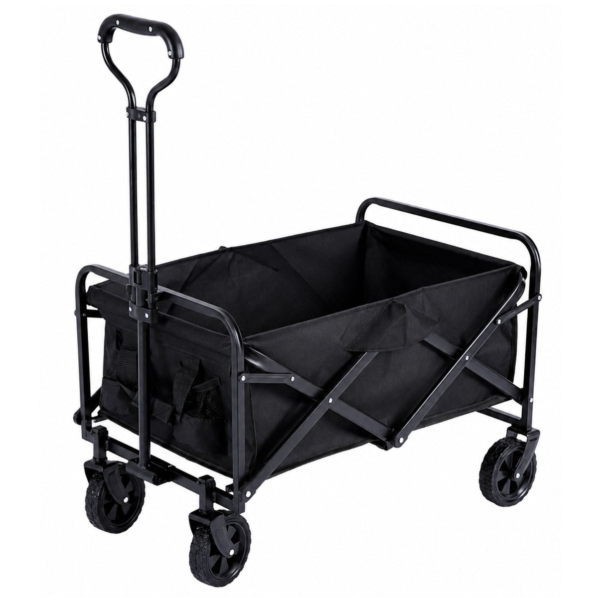 Carro de transporte plegable para jardín y playa negro 120l