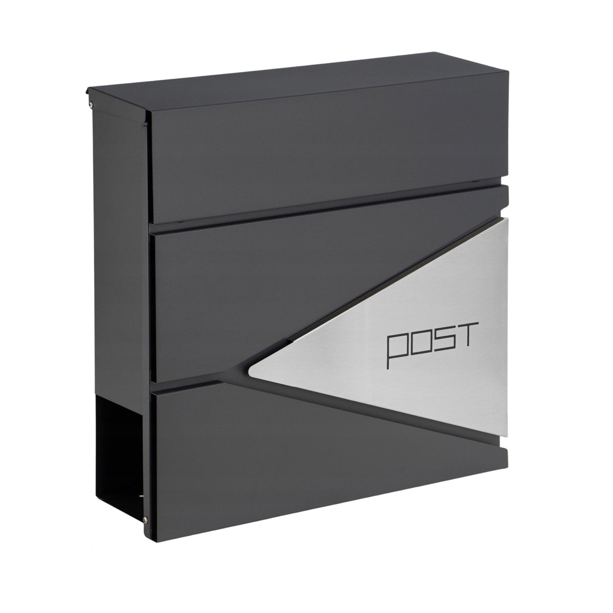 Large Mailbox For Letters And Newspapers Anthracite Post Inscription 37x37x10.5 Cm