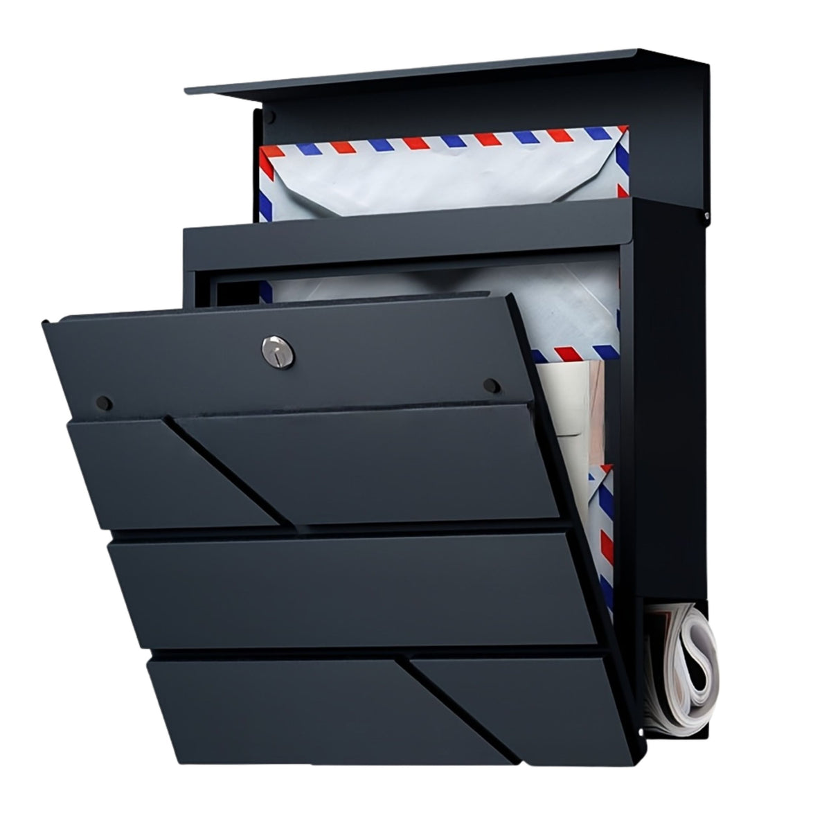 Large Mailbox For Letters And Newspapers Anthracite 37x37x11 Cm
