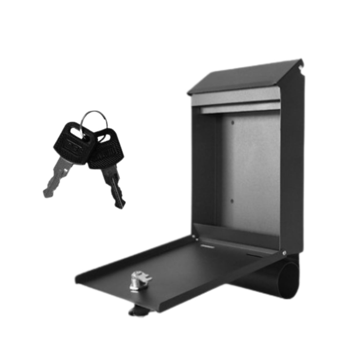 Mailbox For Letters And Newspapers Black Galvanized Steel 32.5x22.5x9.5cm