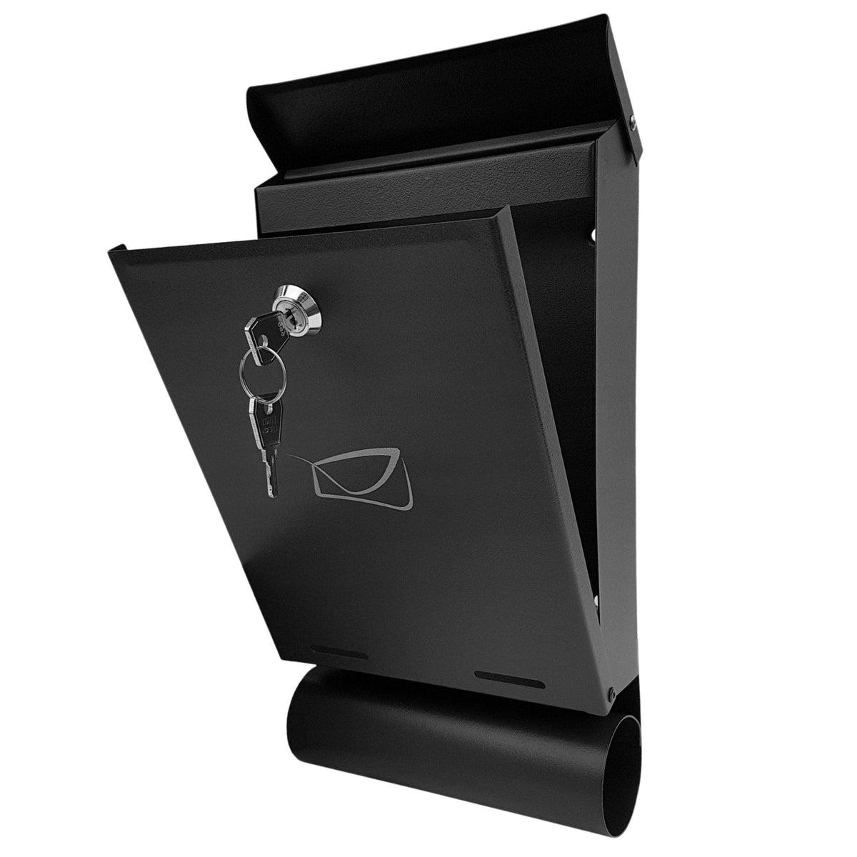 Mailbox For Letters And Newspapers Black Galvanized Steel 32.5x22.5x9.5cm