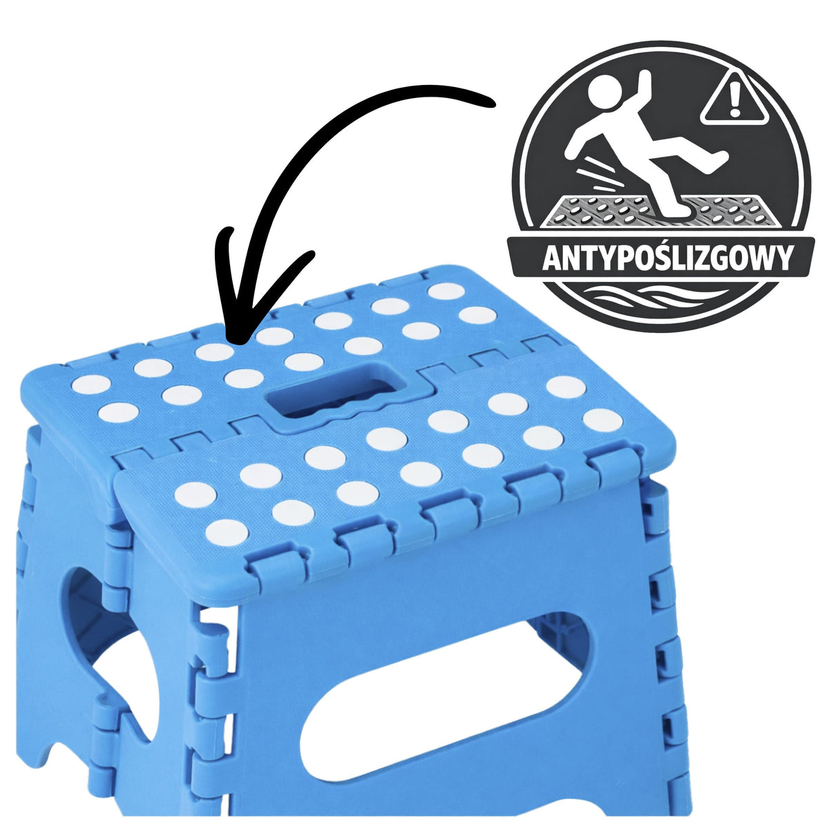 Folding Stool Footrest Step Anti-slip Blue 24x19 Cm
