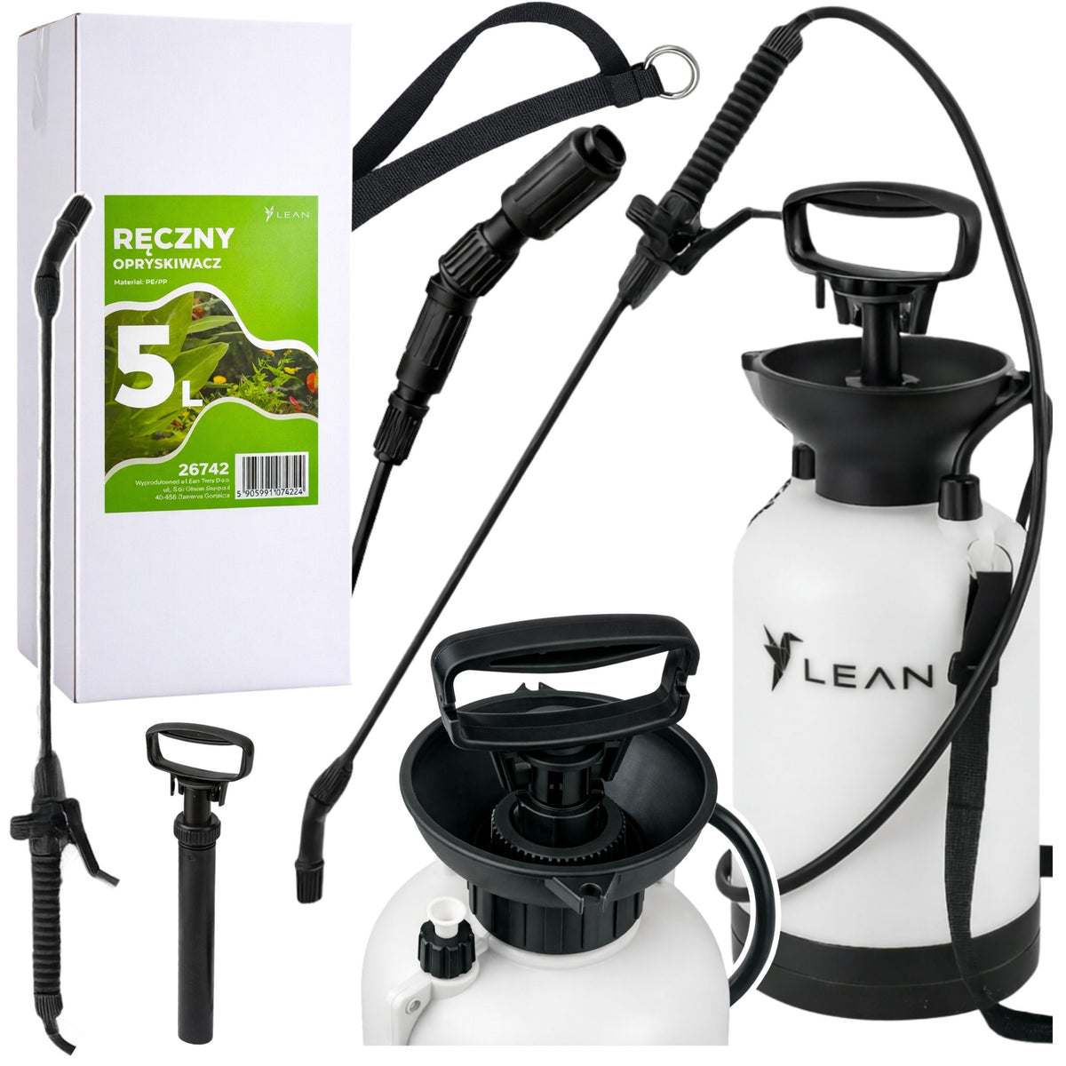 Manual Pressure Sprayer For Watering Fertilizing Spraying Lean 5l