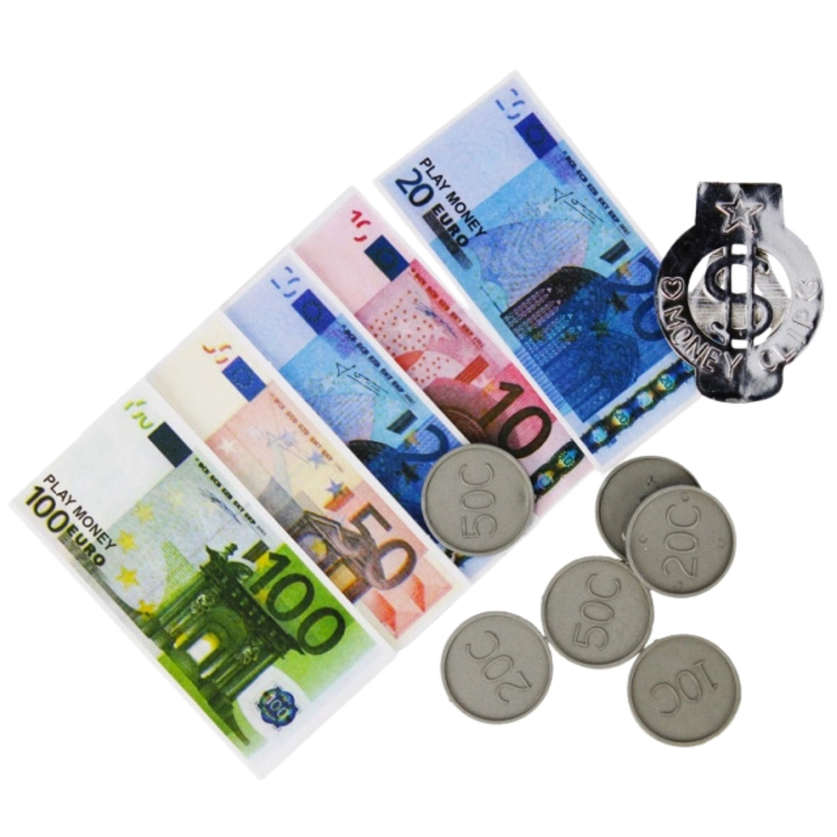 Set Of Toy Money Euro Banknotes Coins Euro Pendant