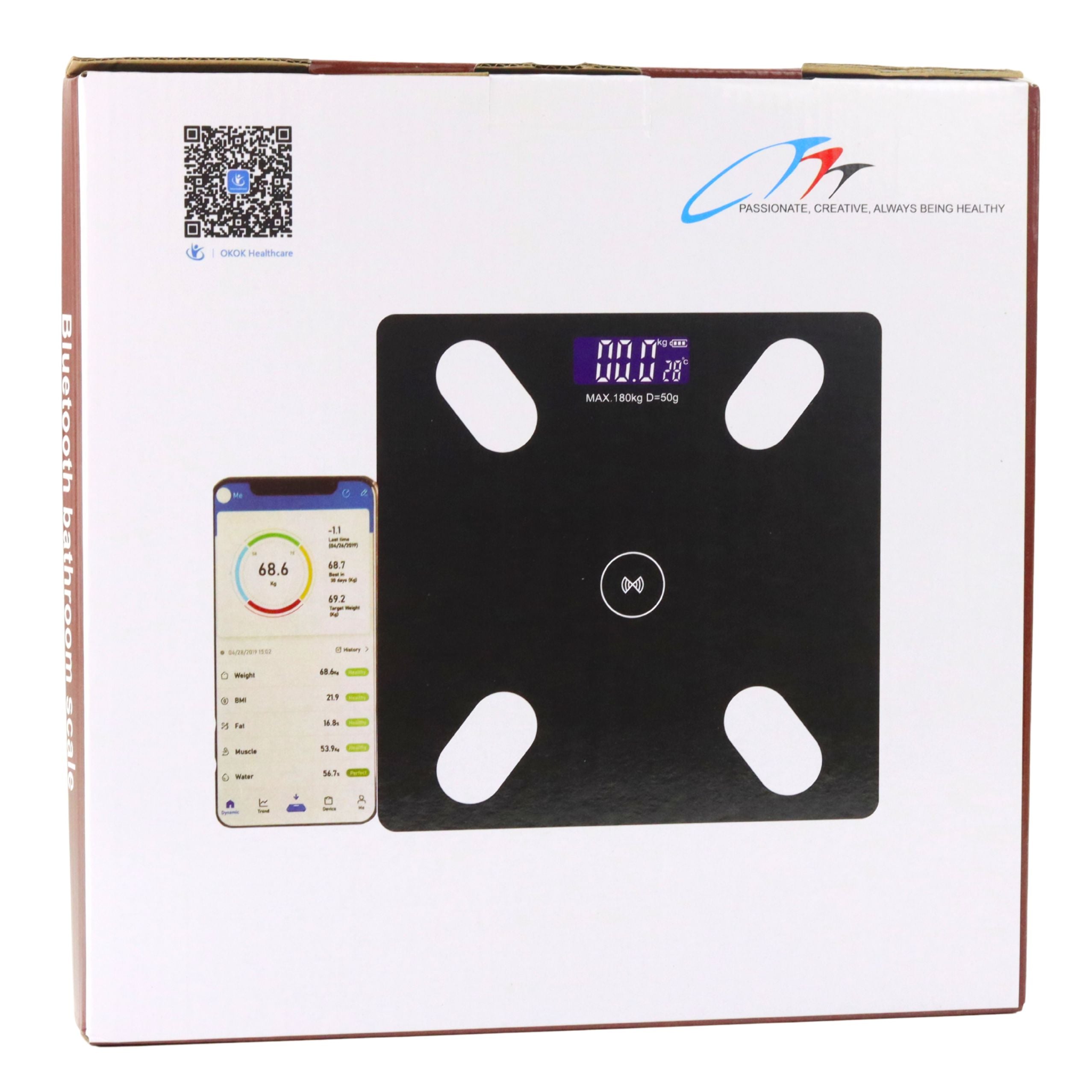Electronic Bathroom Scale Smart Bluetooth Function Bmi Bmr Application