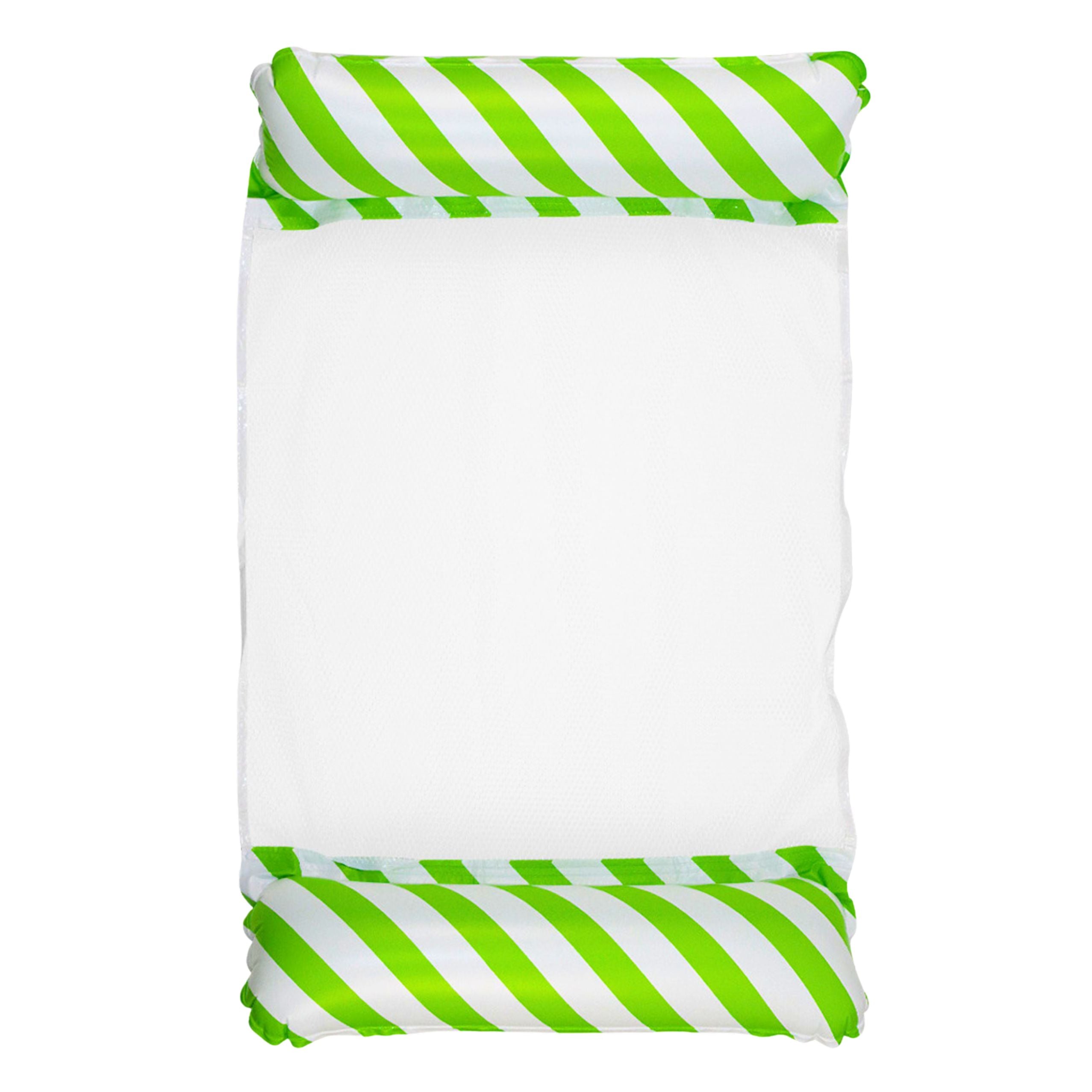 Inflatable Water Hammock Mattress Deckchair White And Green 120x70cm