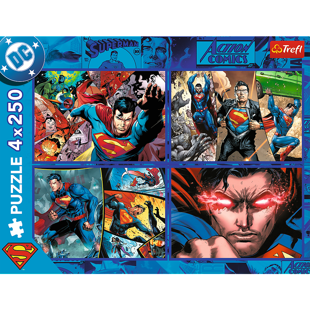 Puzzle - 4x250 - Superman's Courage - Warner Superman Trefl 13340