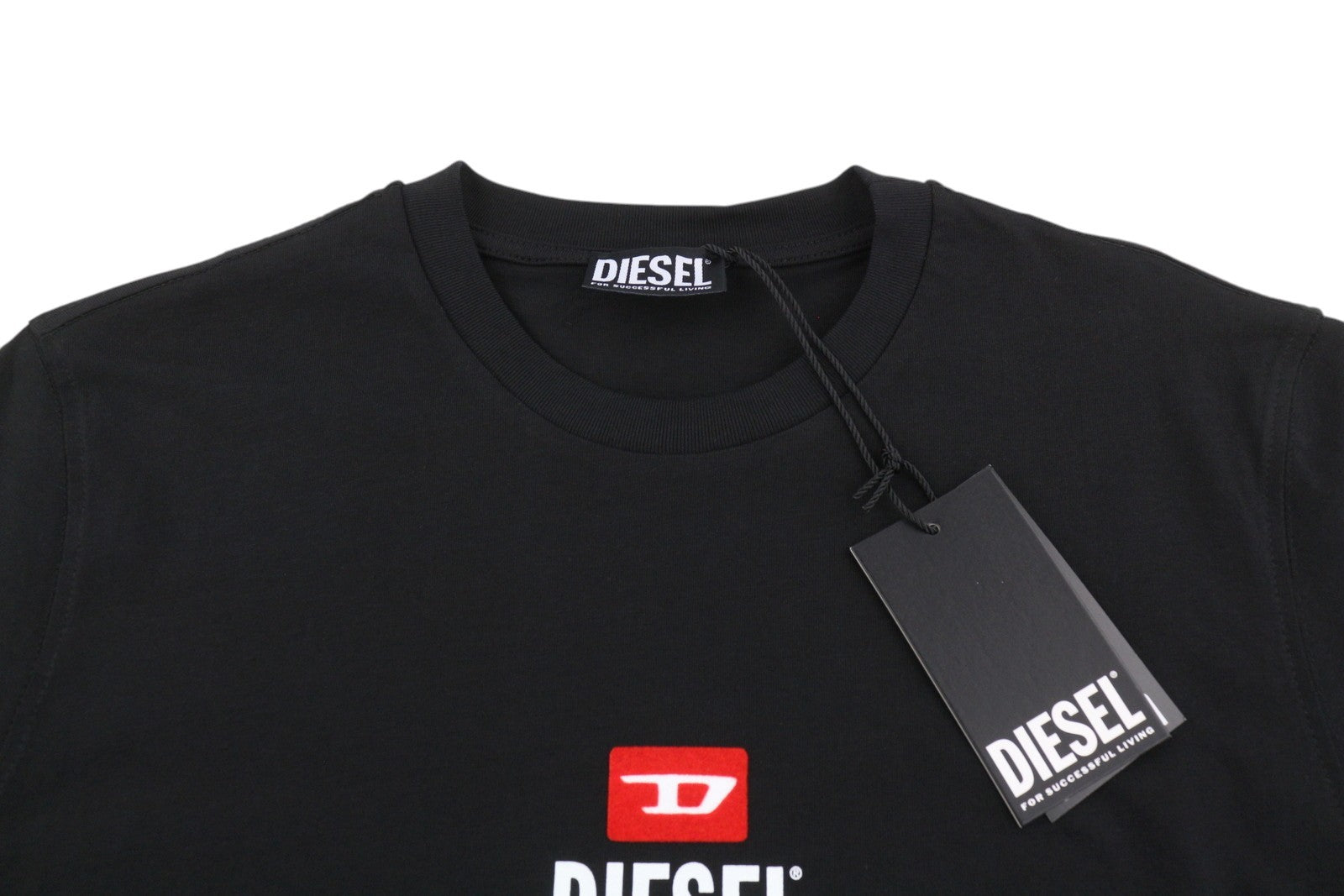 Diesel T-just-small-new D Logo Men T-shirtblack Cotton Tricot Short Sleeve