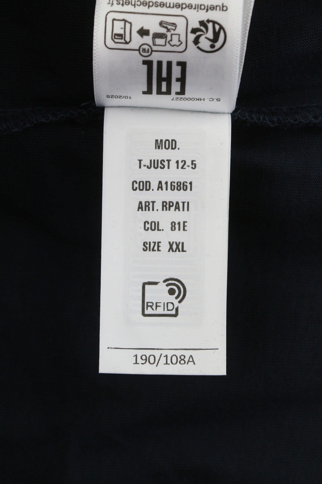 Diesel T-just 12-5 Мъжка тениска 2xl Тъмносиньо памучно трико с къс ръкав