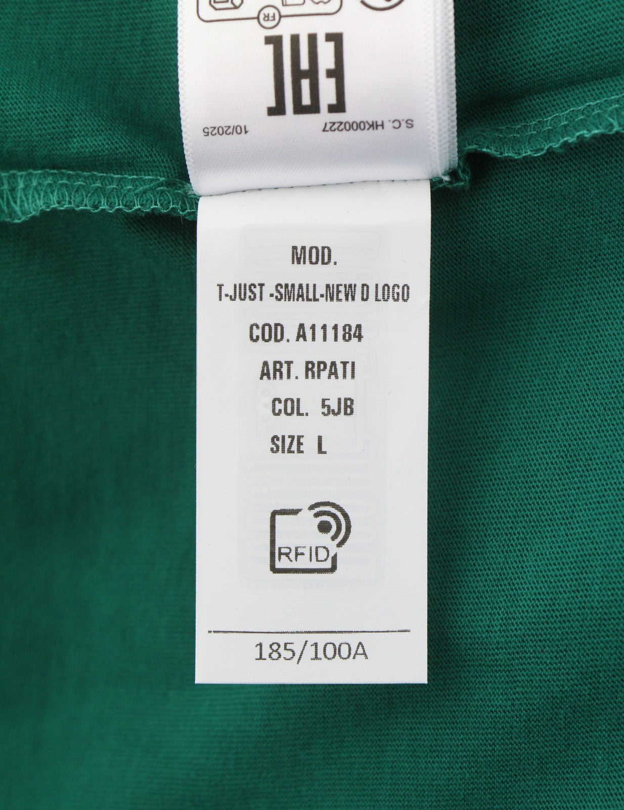 Diesel T-just-small-new D Logo Men T-shirtgreen Cotton Tricot Short Sleeve
