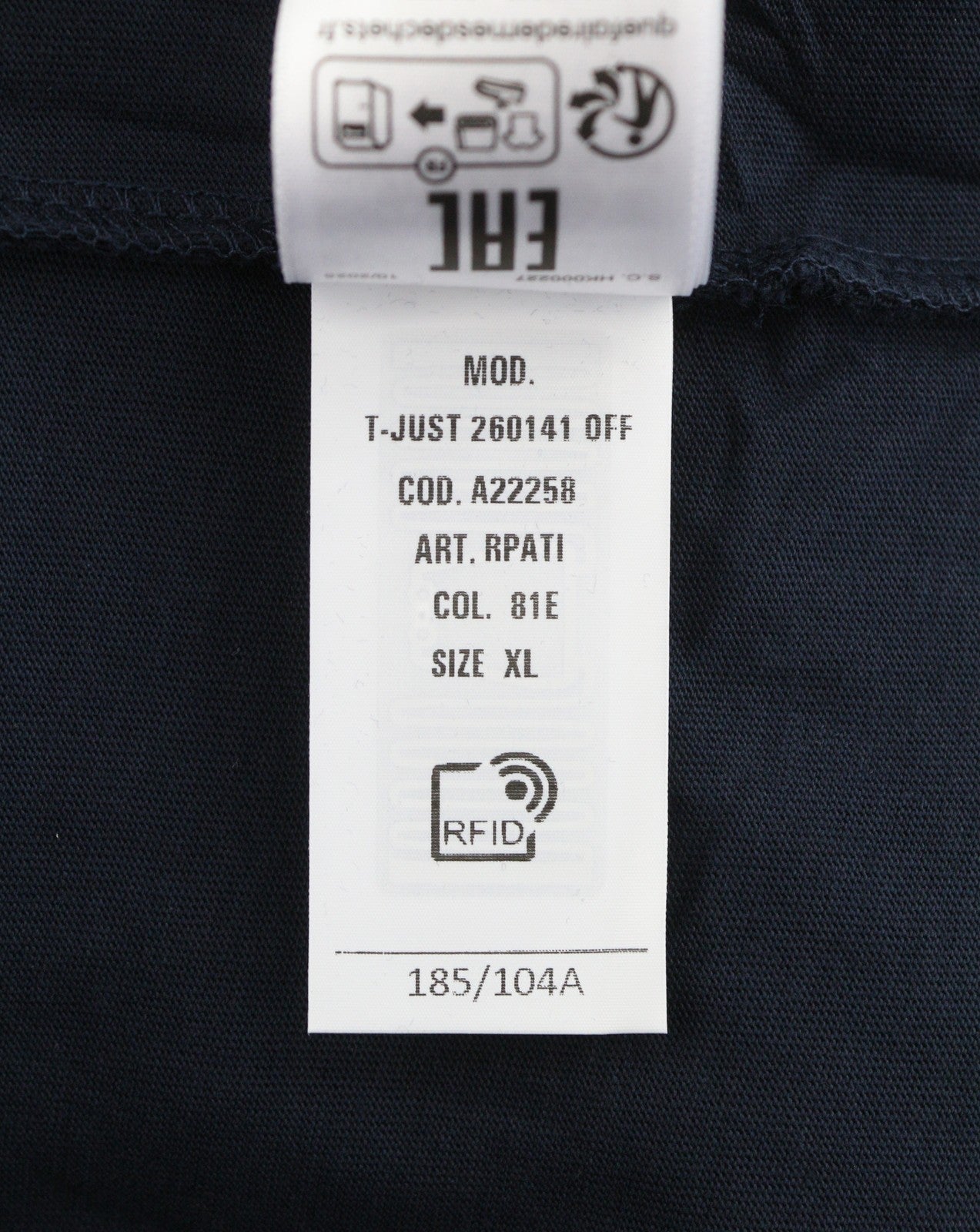 Diesel T-just 260141 Off Men T-shirtdark Blue Cotton Tricot Short Sleeve