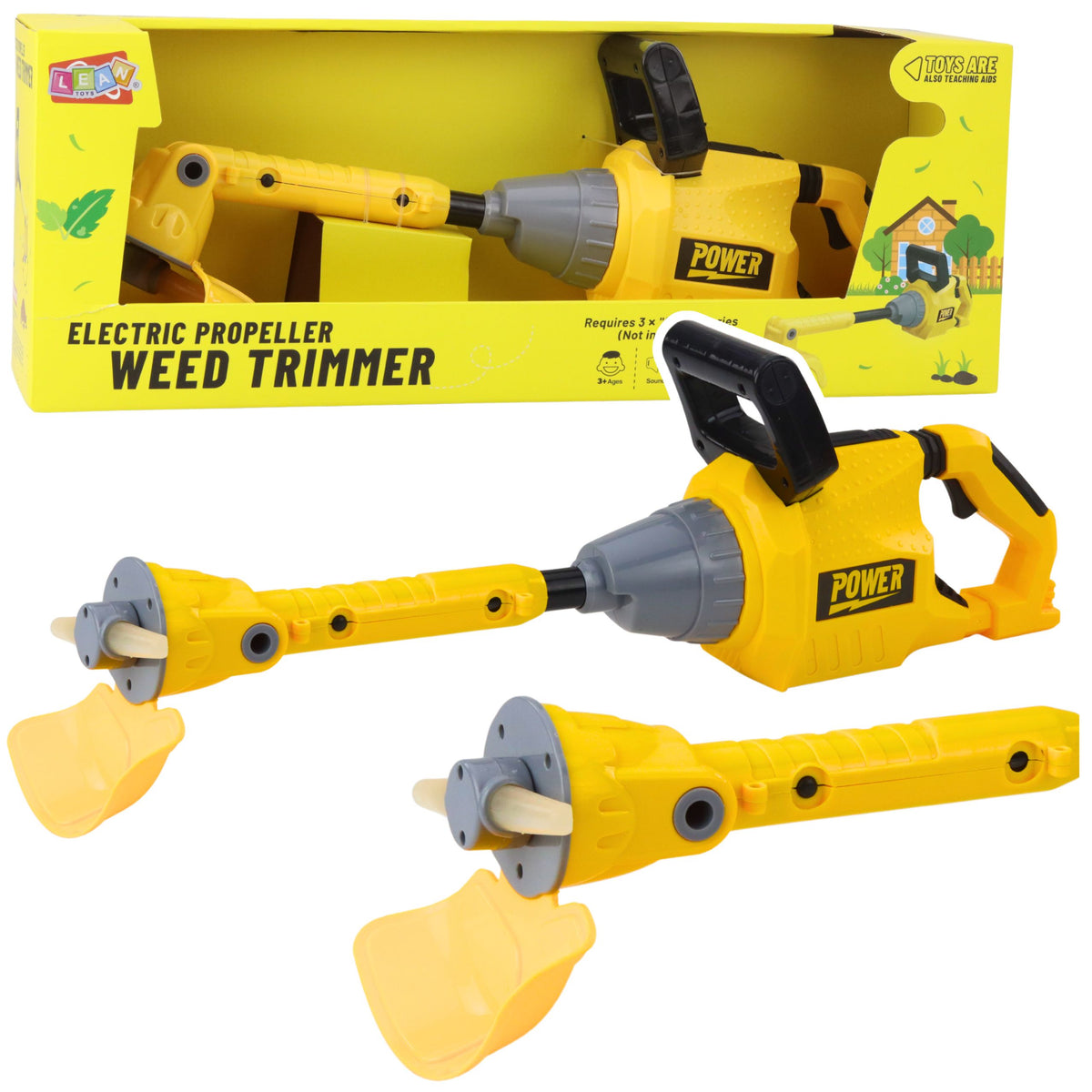 Children's Garden Lawn Mower Trimmer Rubber Blade Lights Sounds