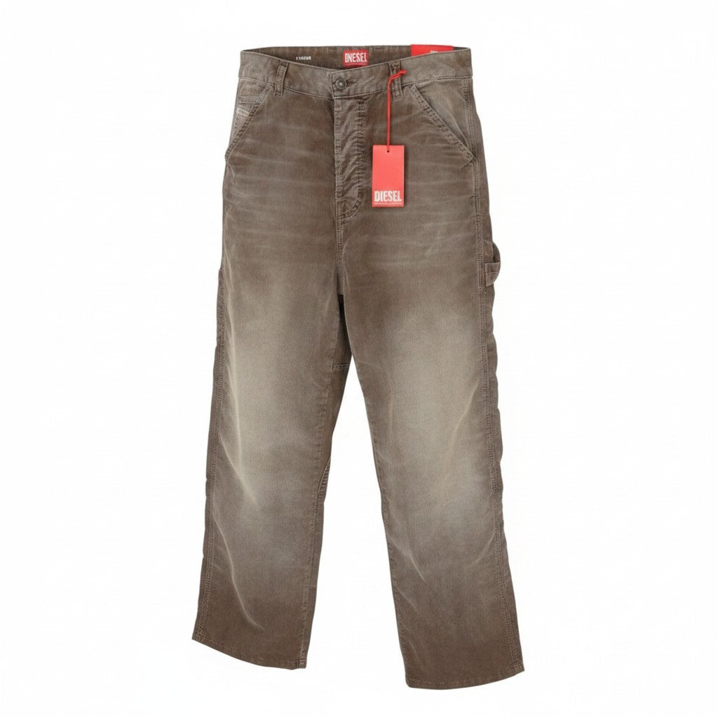 Diesel D-livery 068jf Men Trousersloose Straight Leg Corduroy Rrp275
