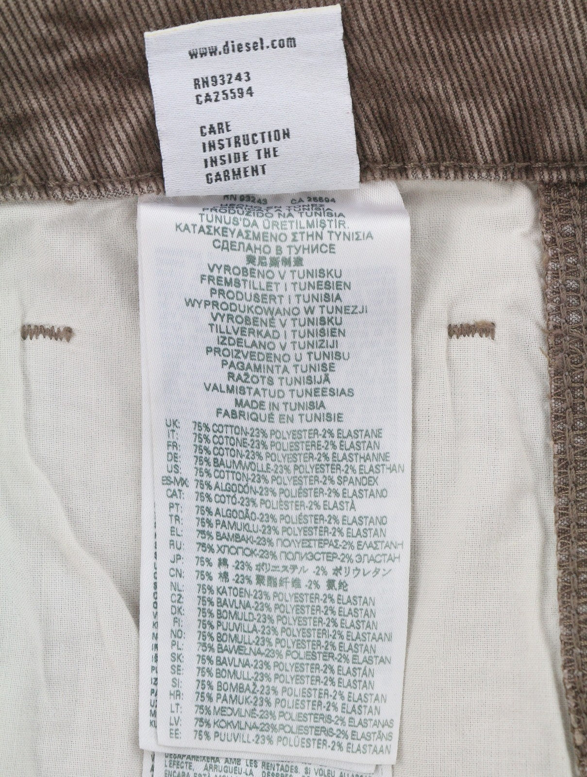 Diesel D-livery 068jf Men Trousersloose Straight Leg Corduroy Rrp275