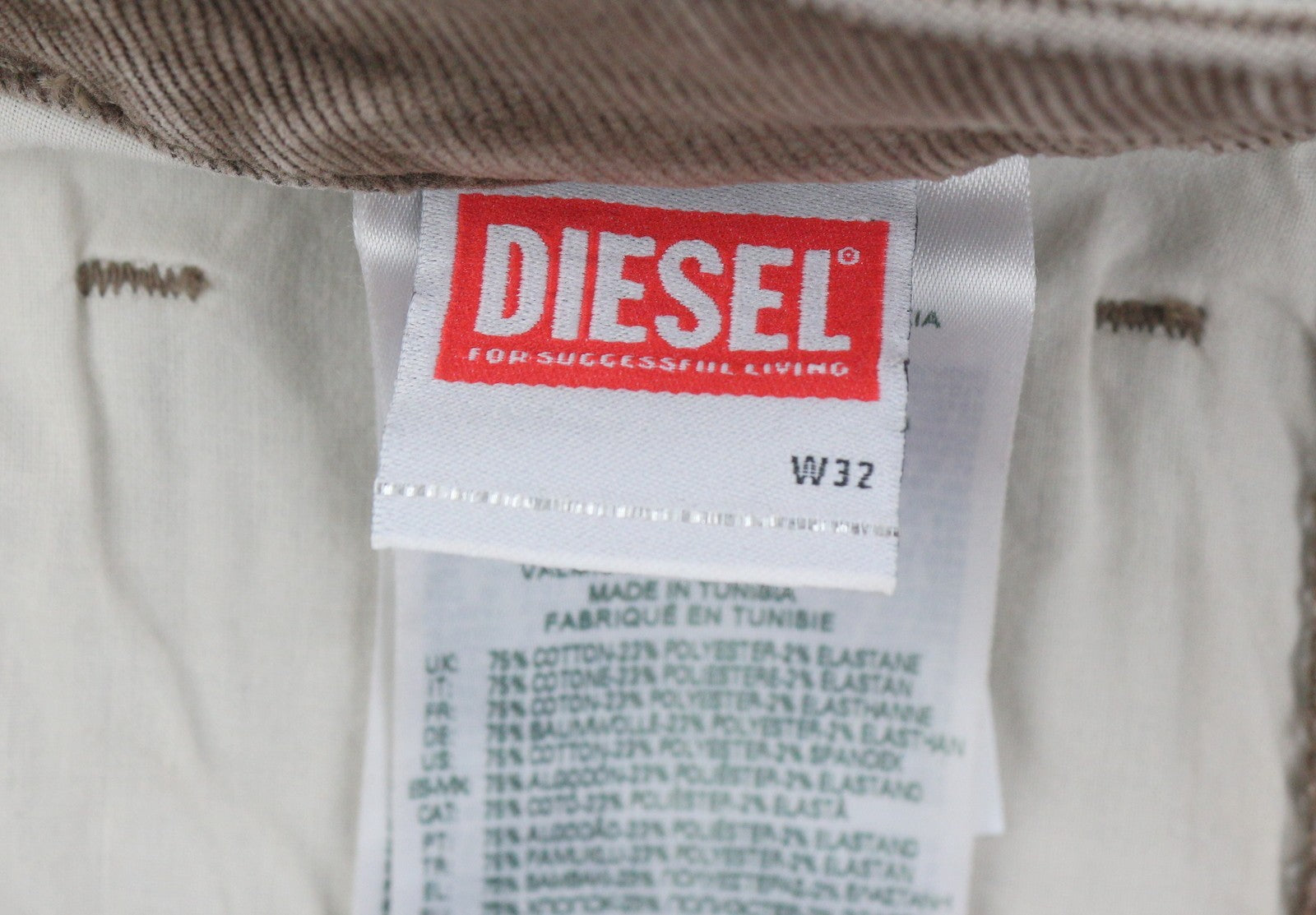 Diesel D-livery 068jf Men Trousersloose Straight Leg Corduroy Rrp275