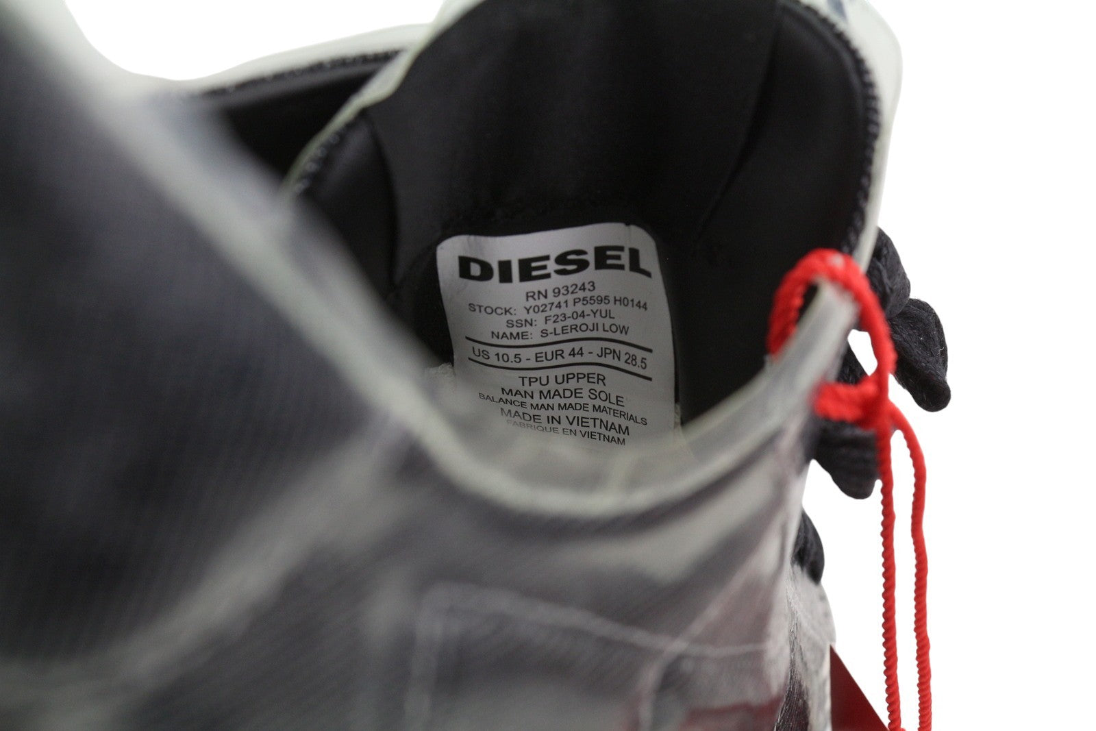 Diesel S-leroji Low Men Sneakers Eu44 Black Canvas With Tpu Overlay Rrp270