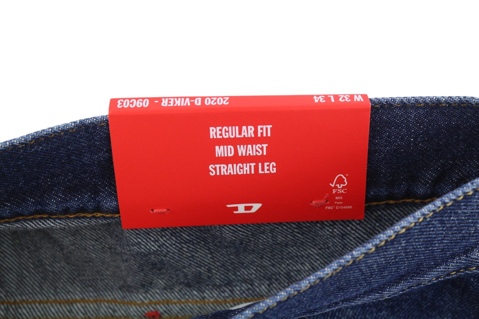 Diesel 2020 D-viker 09c03 Men Jeansblue Faded Regular Straight Rrp160