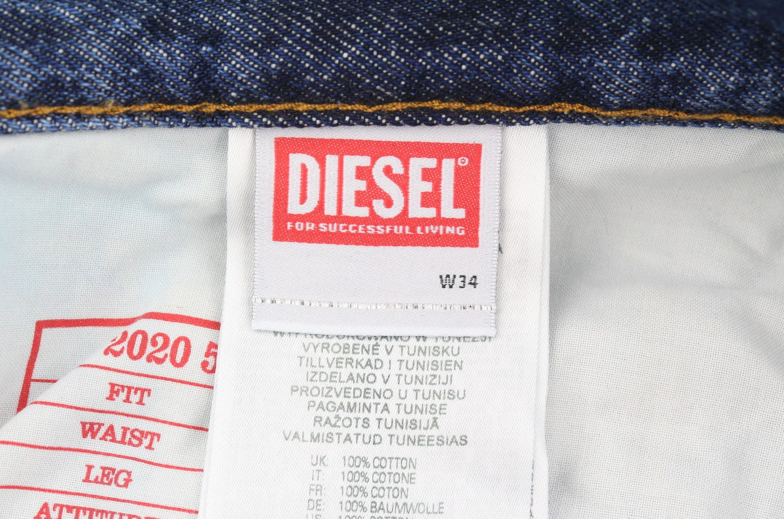 Diesel 2020 D-viker 09c03 Men Jeansblue Faded Regular Straight Rrp160