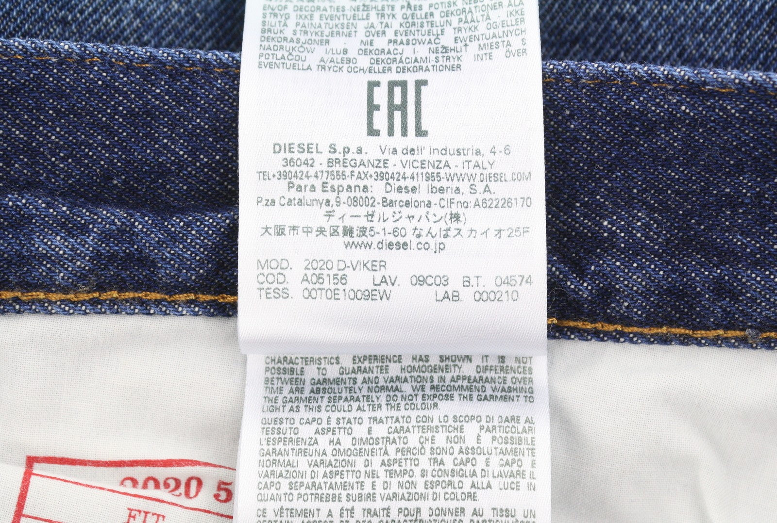 Diesel 2020 D-viker 09c03 Men Jeansblue Faded Regular Straight Rrp160