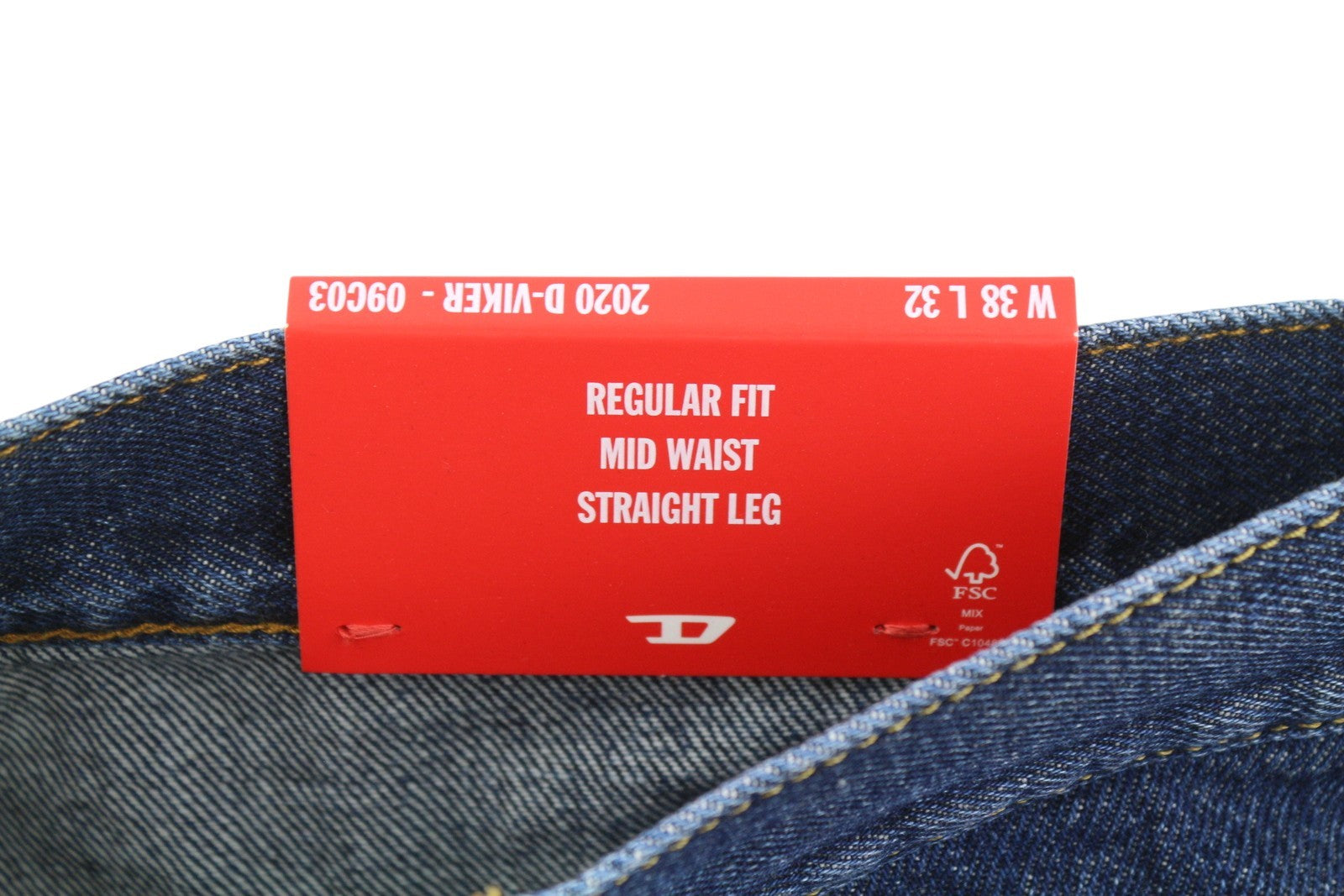 Diesel 2020 D-viker 09c03 Men Jeansblue Faded Regular Straight Rrp160