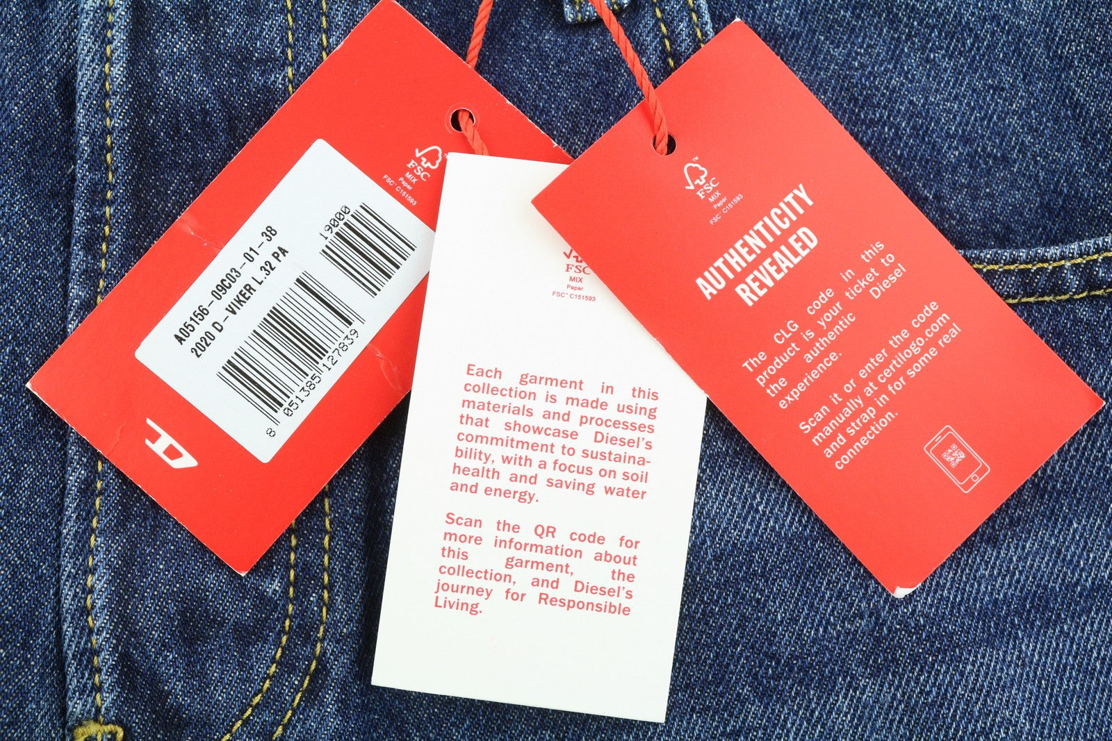 Diesel 2020 D-viker 09c03 Men Jeansblue Faded Regular Straight Rrp160
