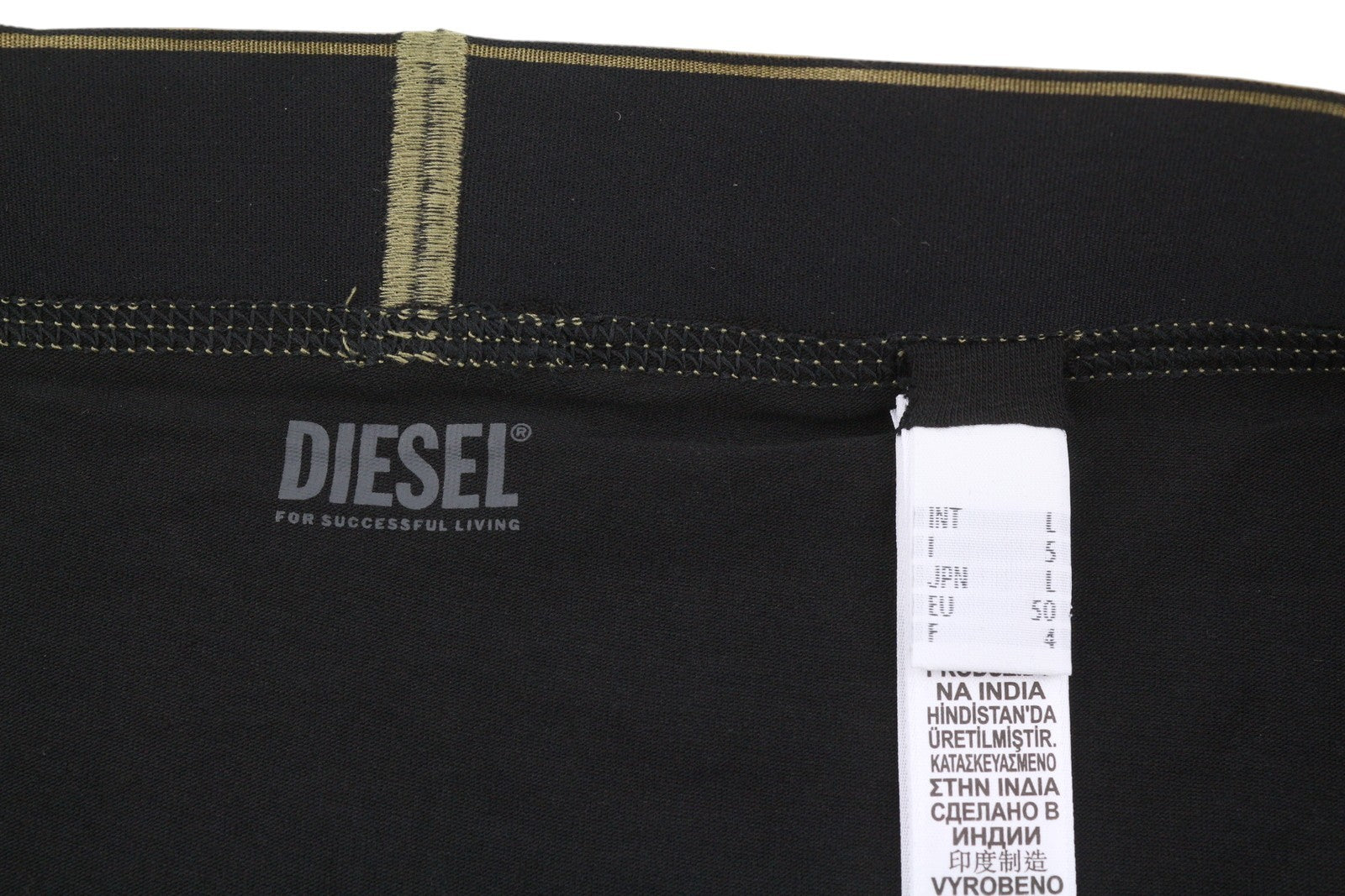 Diesel Damien-gft-2pack Men Underwearblack Elastic Waist Trunk Boxers