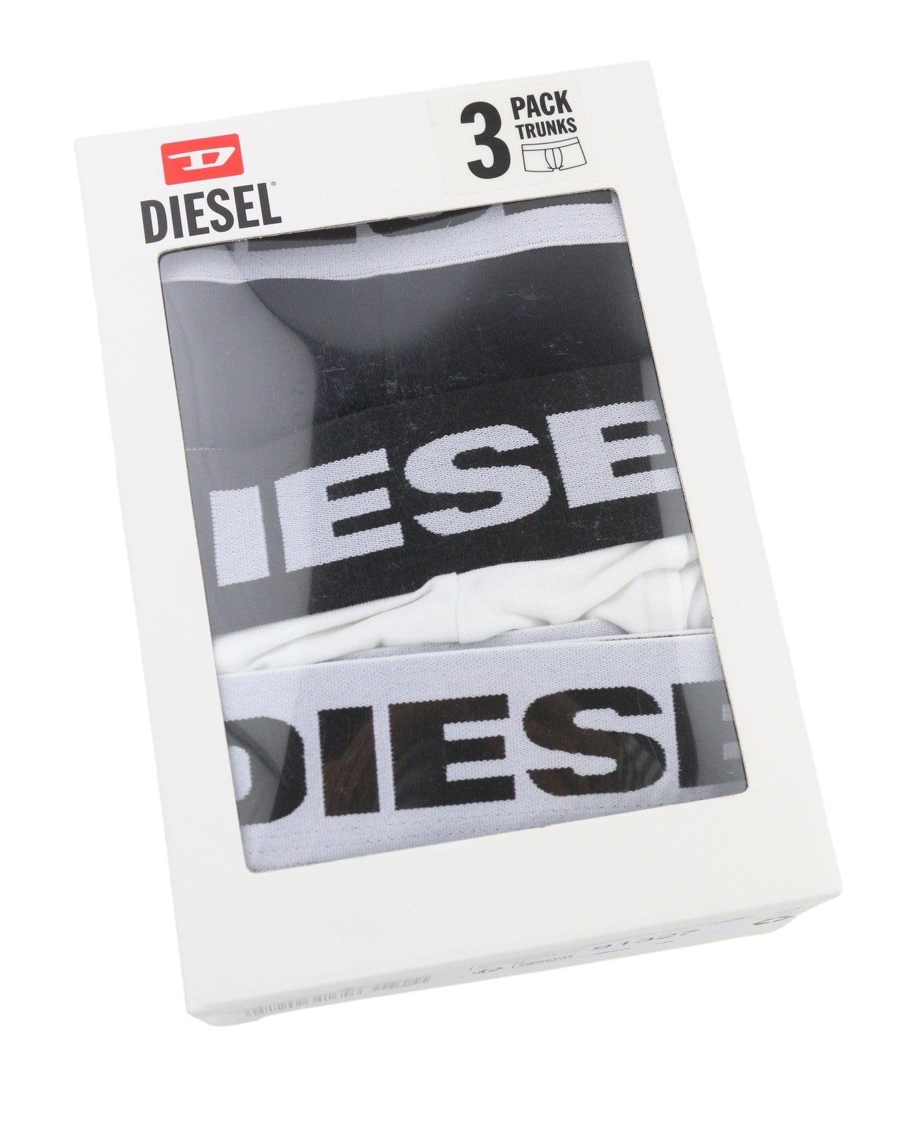 Diesel Umbx-shawnthreepack-out Men Underwearblack & White Boxers 3pc