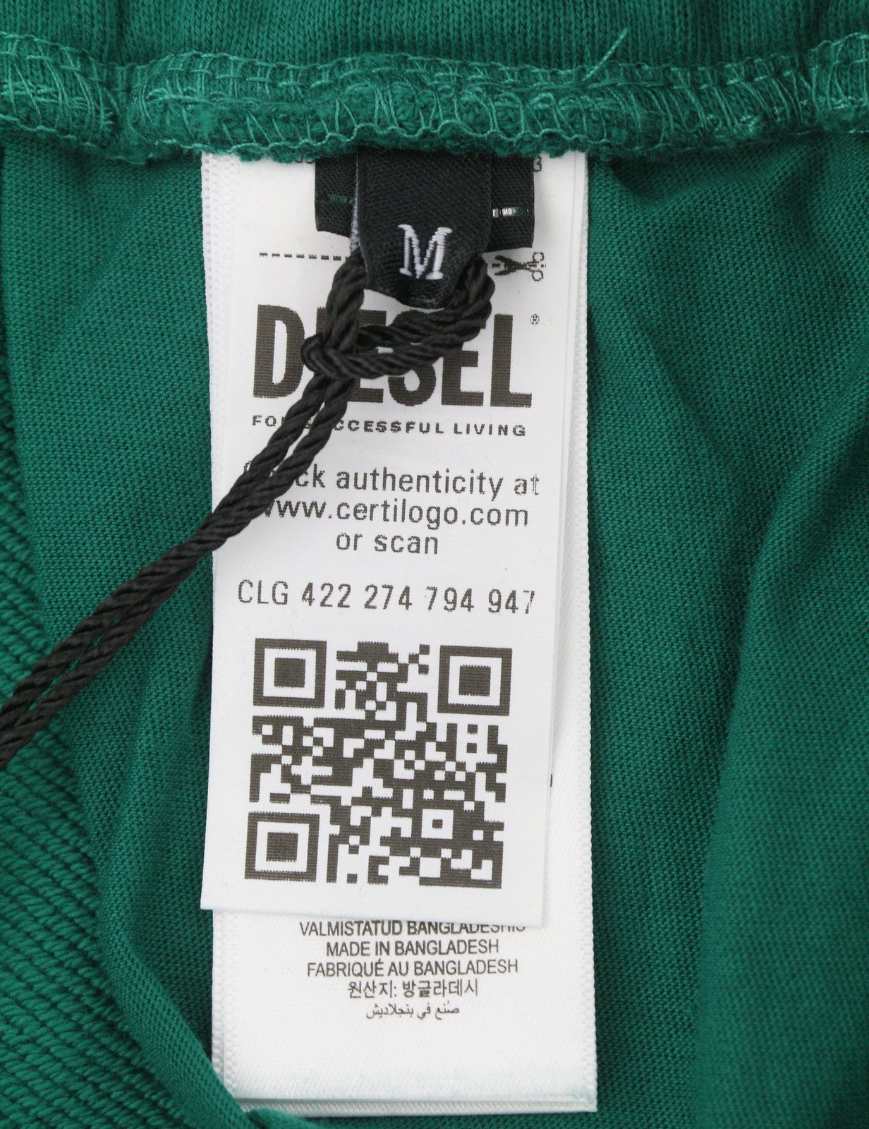 Diesel P-tary New D Logo Men Trousersgreen Drawstring Waist Sweatpants