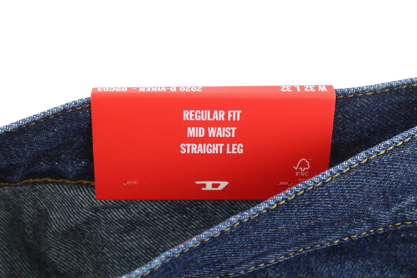 Diesel 2020 D-viker 09c03 Men Jeansblue Faded Regular Straight Rrp160